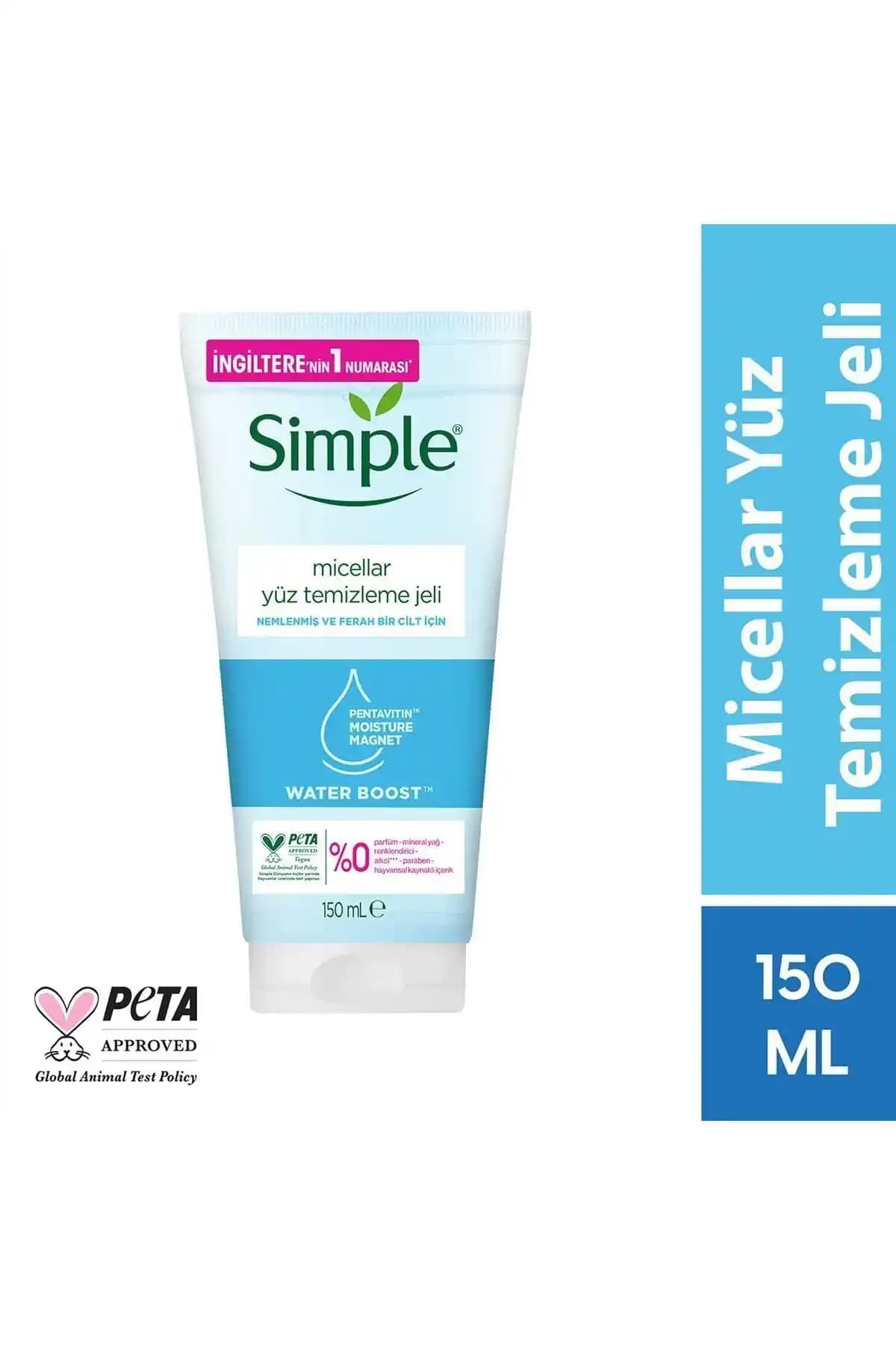 Simple Water Boost Micellar Yüz Temizleme Jeli: Hassas ve Tüm Cilt Tipleri İçin Günlük Temizlik Çözümü