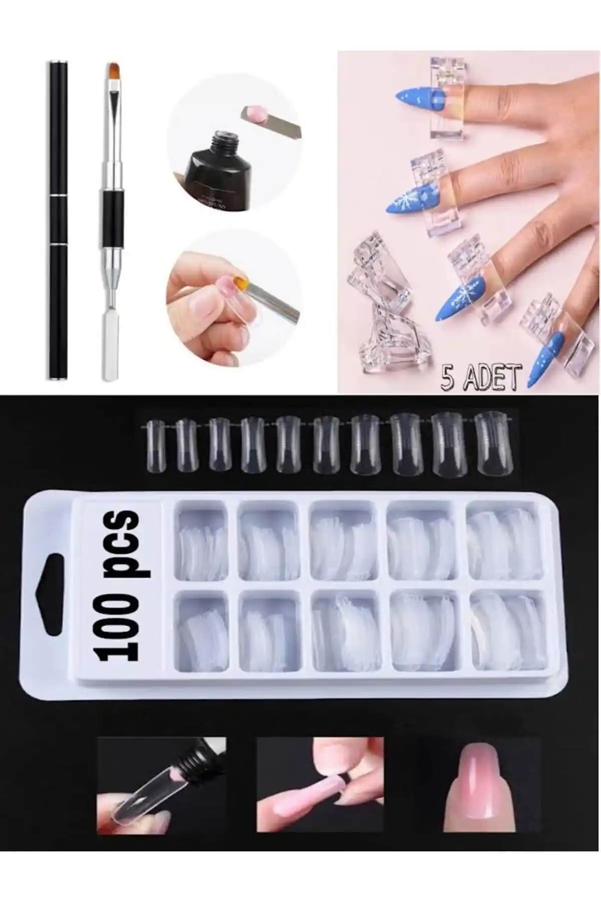 SİNKA Poly Jel Uygulama Seti Profesyonel ve Amatör Kullanıcılar İçin Geniş İçerikli Tırnak Bakım Seti