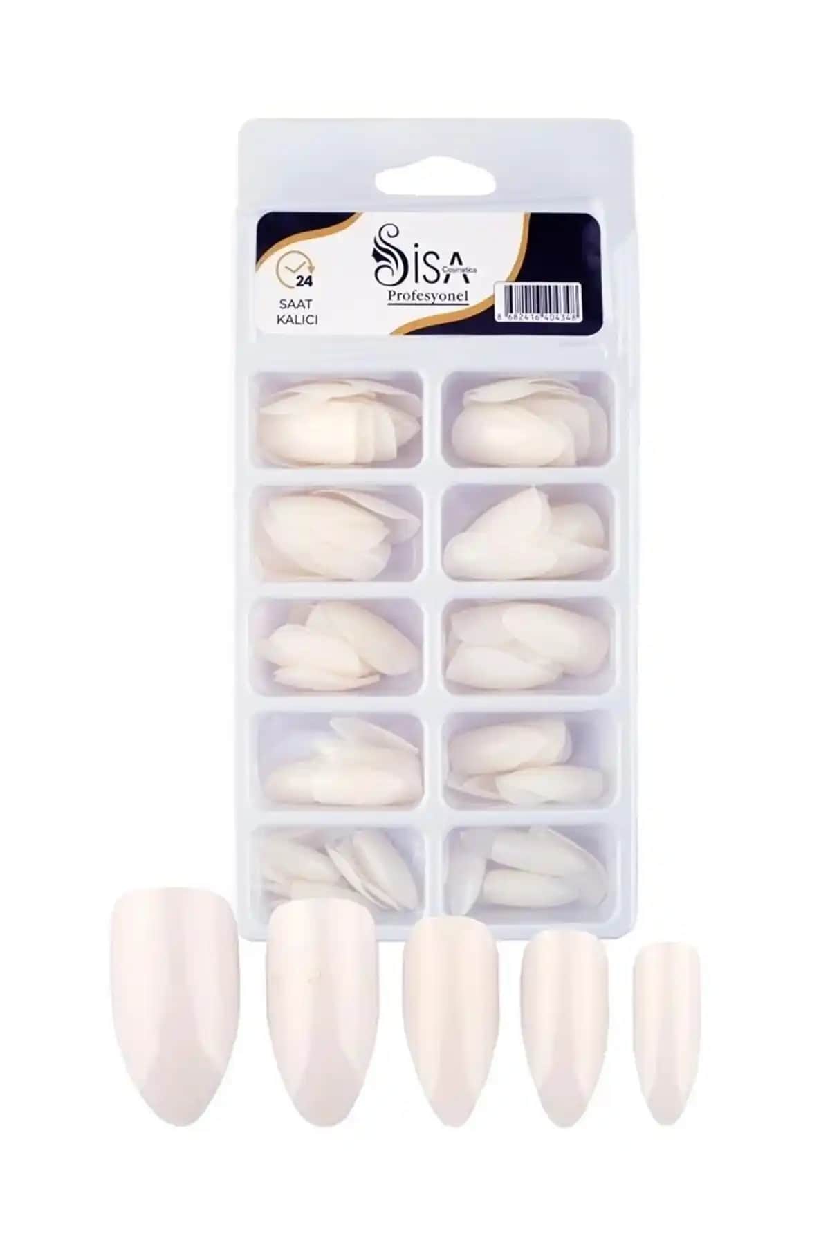 Sisa Profesyonel Beyaz Takma Tırnak 100'lü Kutuda Dayanıklı ve Estetik Uygulama