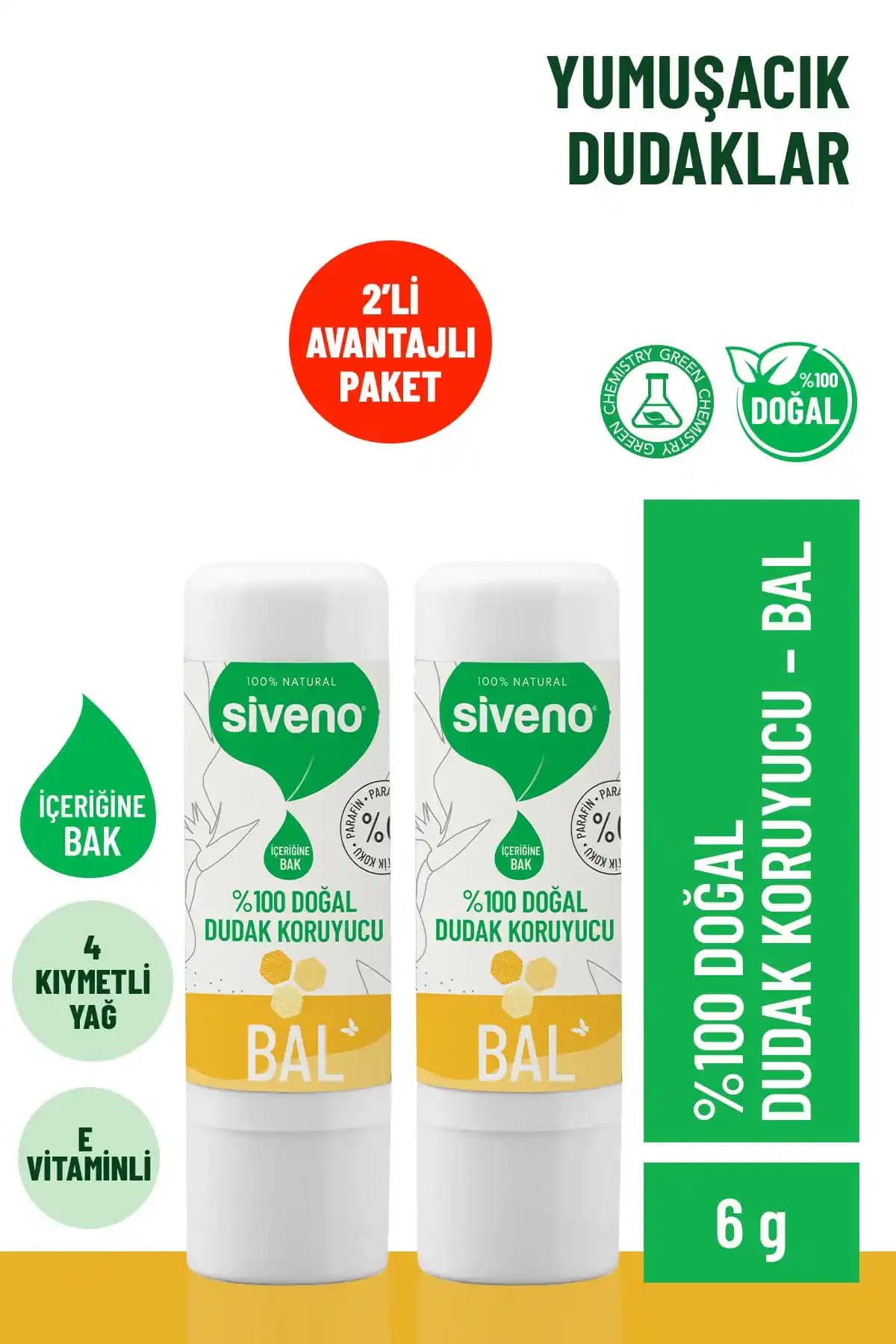 Siveno %100 Doğal Dudak Koruyucu Bal Lip Balm ile Dudaklarınızı Güvence Altına Alın