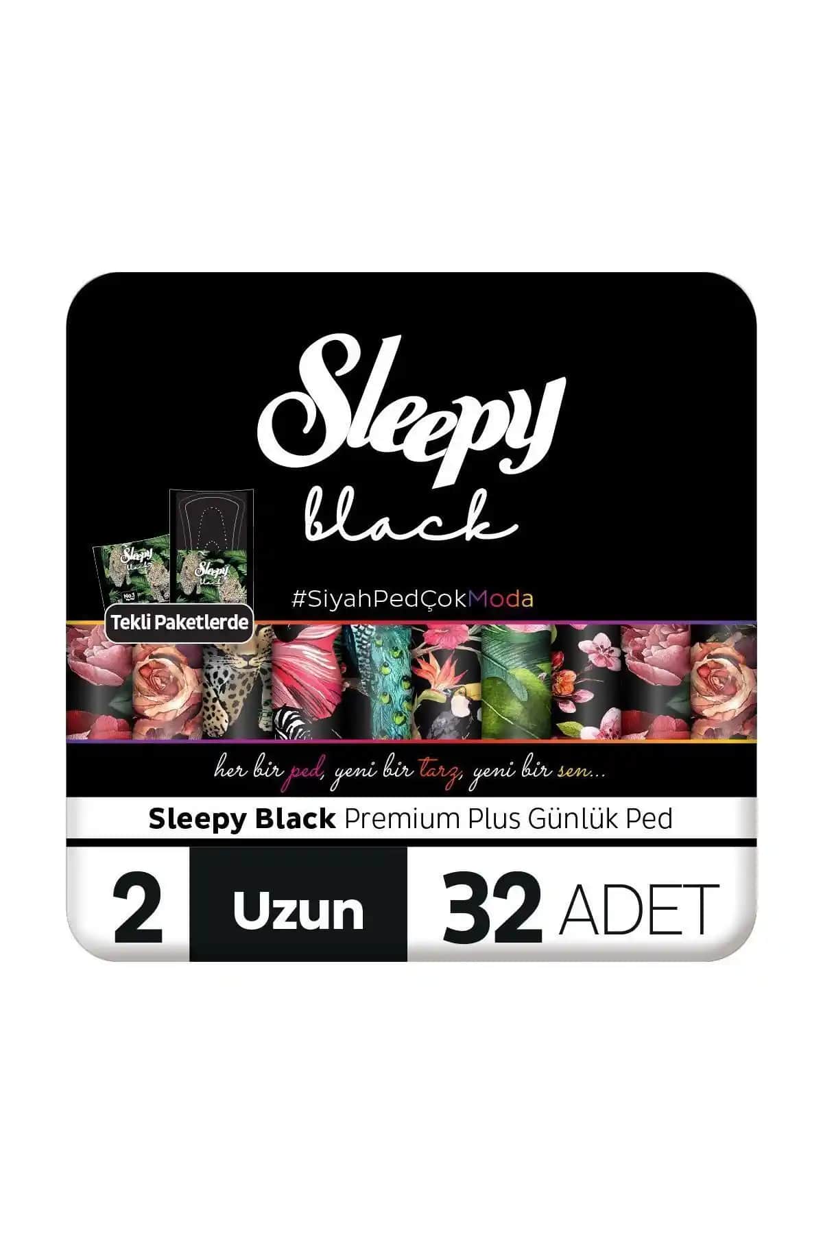 Sleepy Black Premium Plus Günlük Ped Uzun 32 Adet Konfor ve Güvenlik Sağlayan Hijyenik Ped