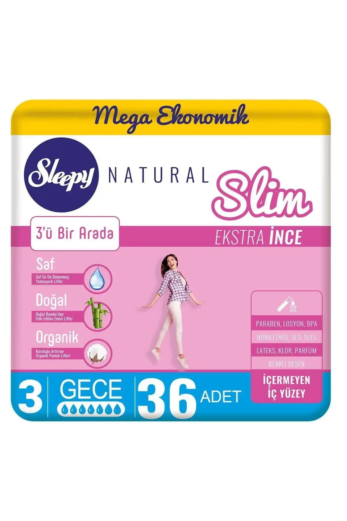 Sleepy Natural Slim Ekstra İnce Gece Pedleri: Doğal ve Konforlu Hijyen Ürünü