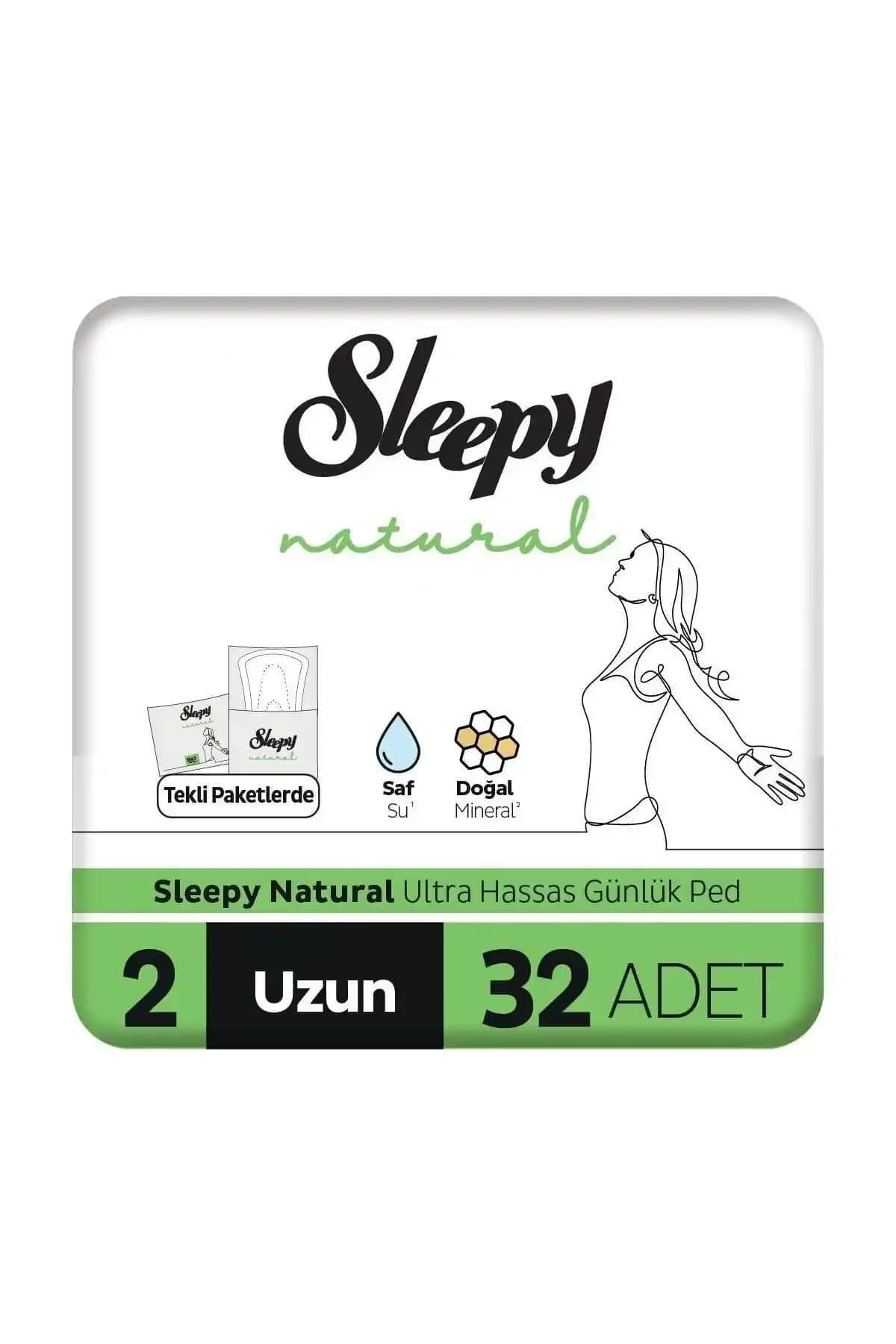 Sleepy Natural Ultra Hassas Günlük Ped 32 Adet Uzun ve Konforlu Hijyen Ürünü