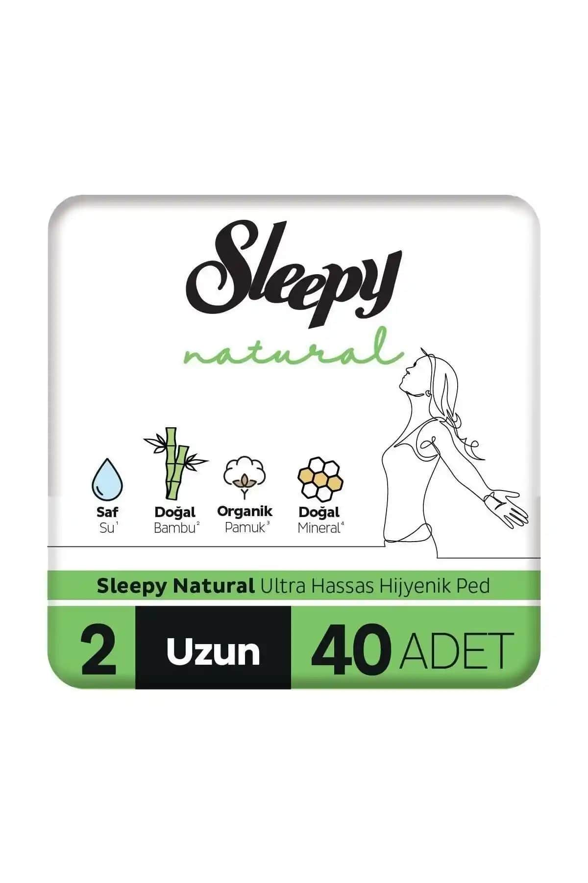 Sleepy Natural Ultra Hassas Hijyenik Ped Uzun 40 Adet Organik ve Güvenilir Kullanım