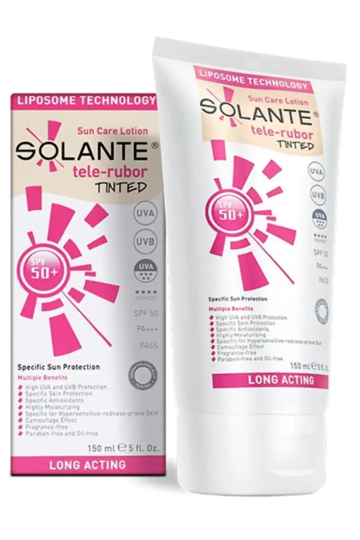 Solante Telerubor Tinted SPF 50 Losyon: Hassas Ciltler İçin Yüksek Koruma ve Doğal Görünüm