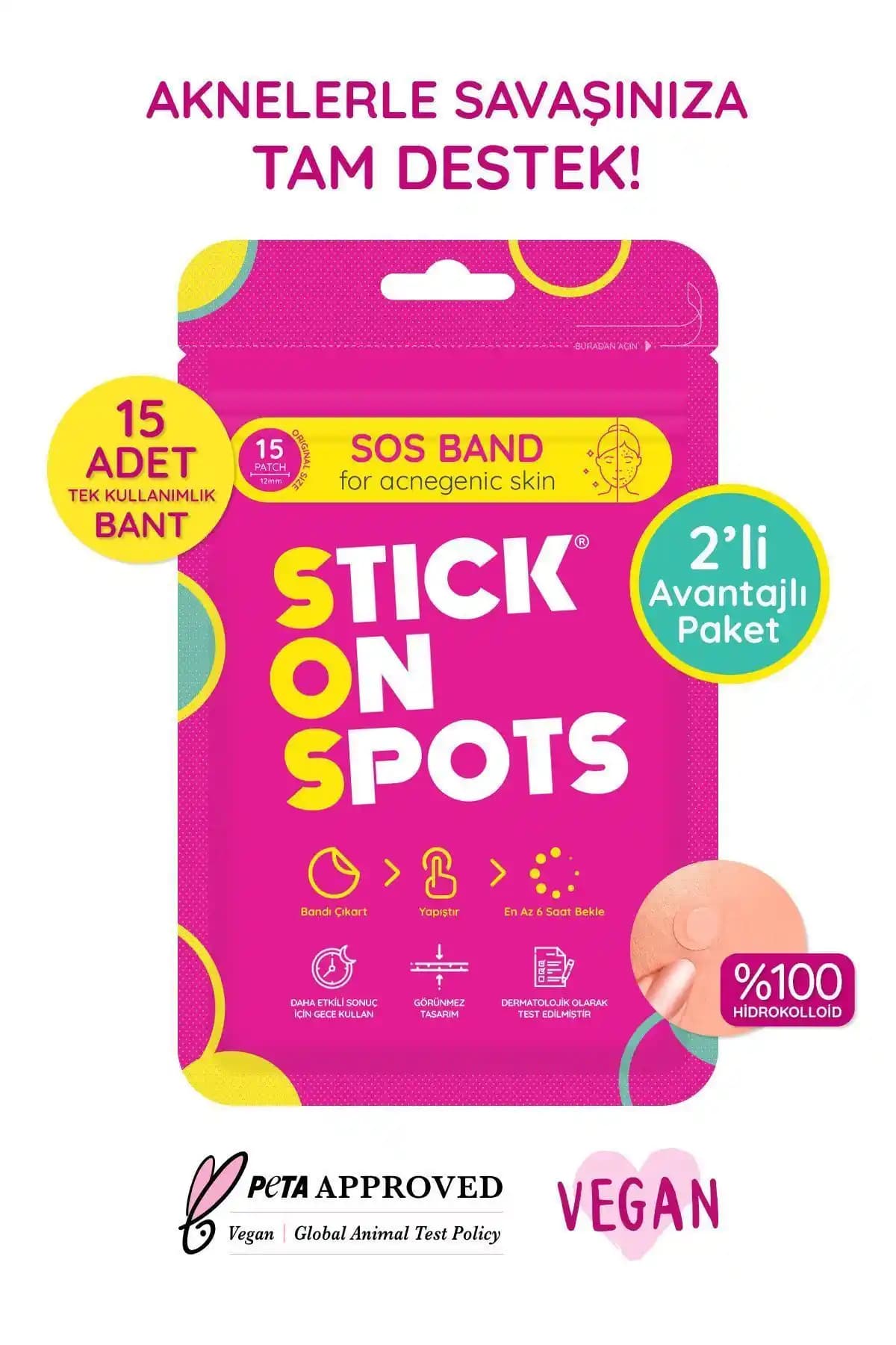 Stick On Spots Sos Bant ile Sivilce ve Akneye Hızlı ve Güvenli Çözüm
