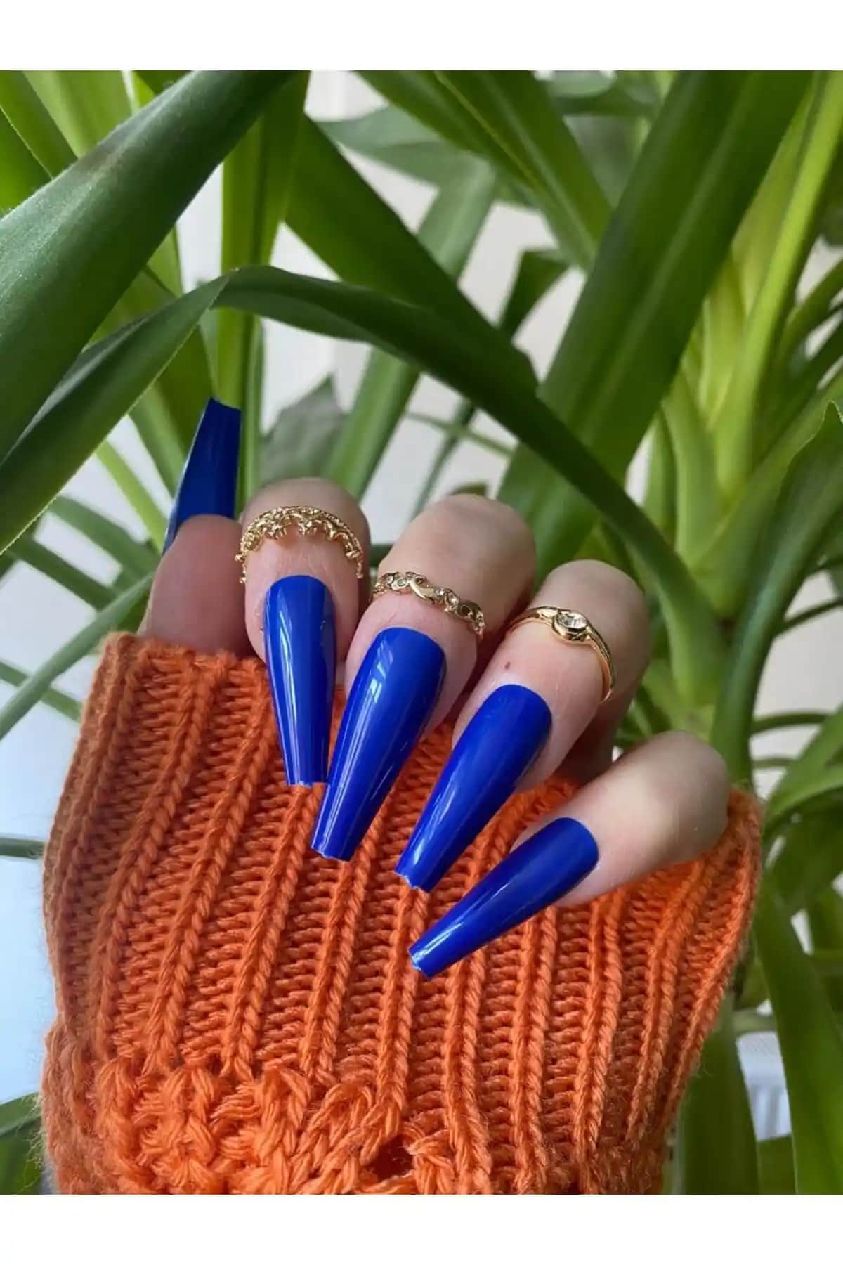 SYBELLE Kozmetik Lacivert Balerin Takma Tırnak Seti 20 Adet Estetik ve Kullanışlı