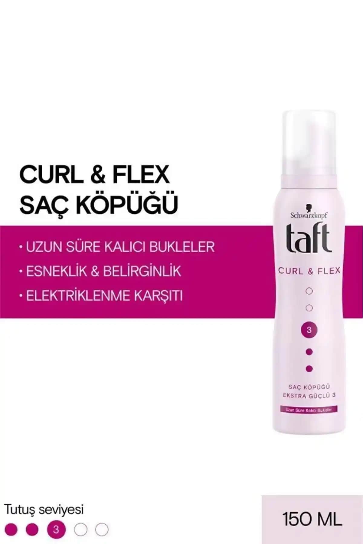 Taft Curl & Flex Köpük ile doğal ve hacimli kıvırcık saçlar için etkili çözüm