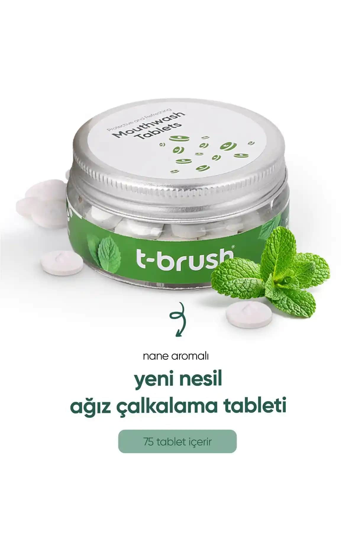 TBRUSH Koruyucu ve Ferahlatıcı Ağız Çalkalama Tableti Doğal İçeriklerle Günlük Ağız Bakımı