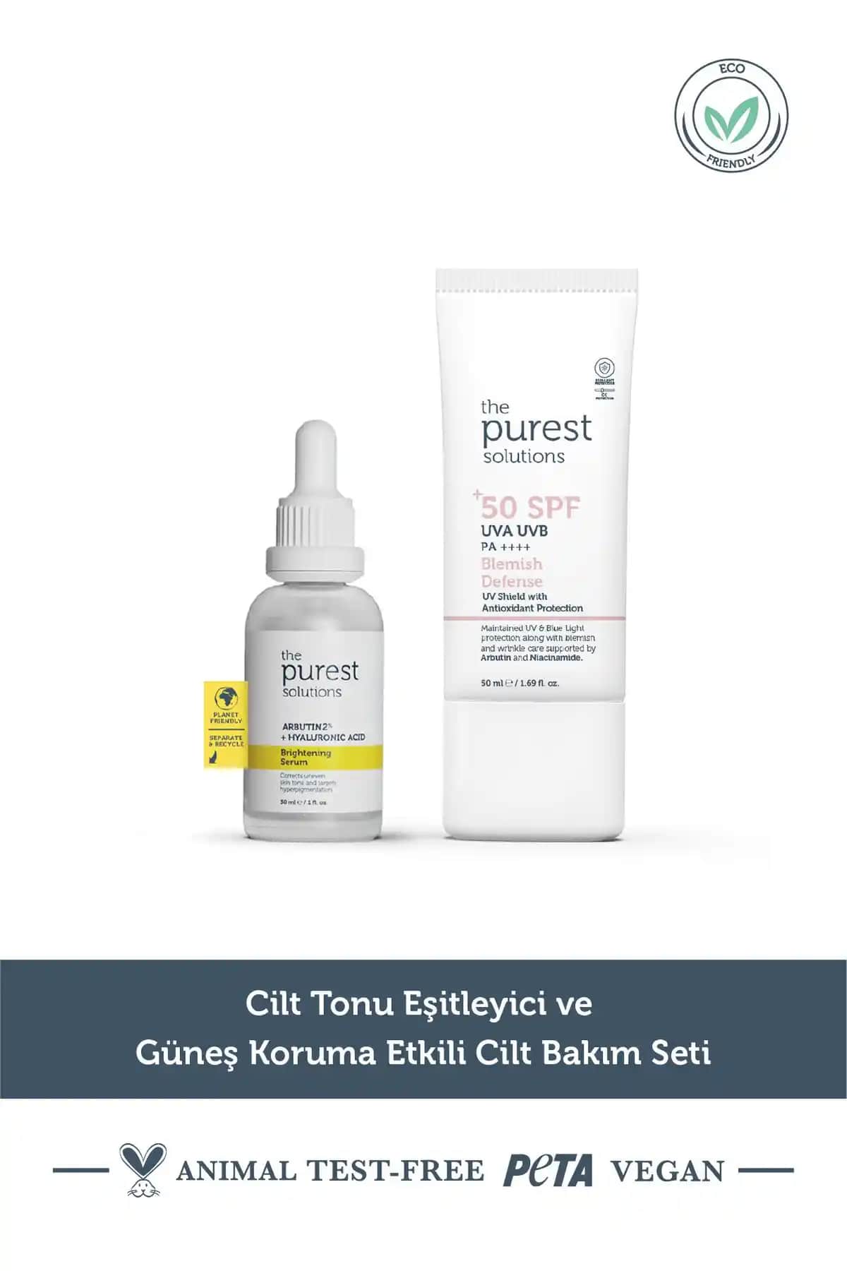 The Purest Solutions Cilt Bakım Seti ile Cilt Tonunu Eşitleyin ve Güneş Koruması Sağlayın