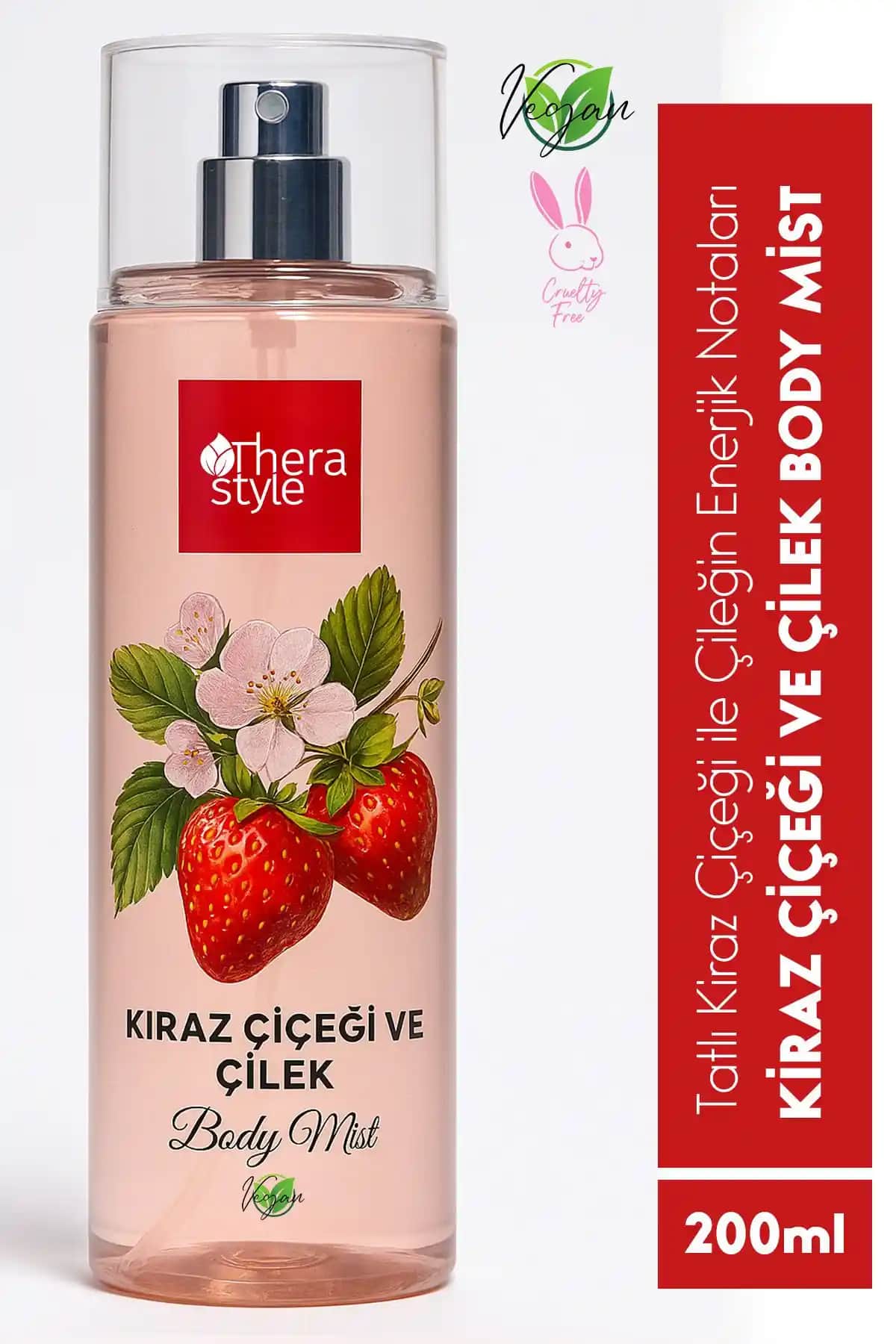 Thera Style Kiraz Çiçeği ve Çilek Vücut Spreyi: Ferahlatıcı ve Doğal Meyveli Koku Deneyimi