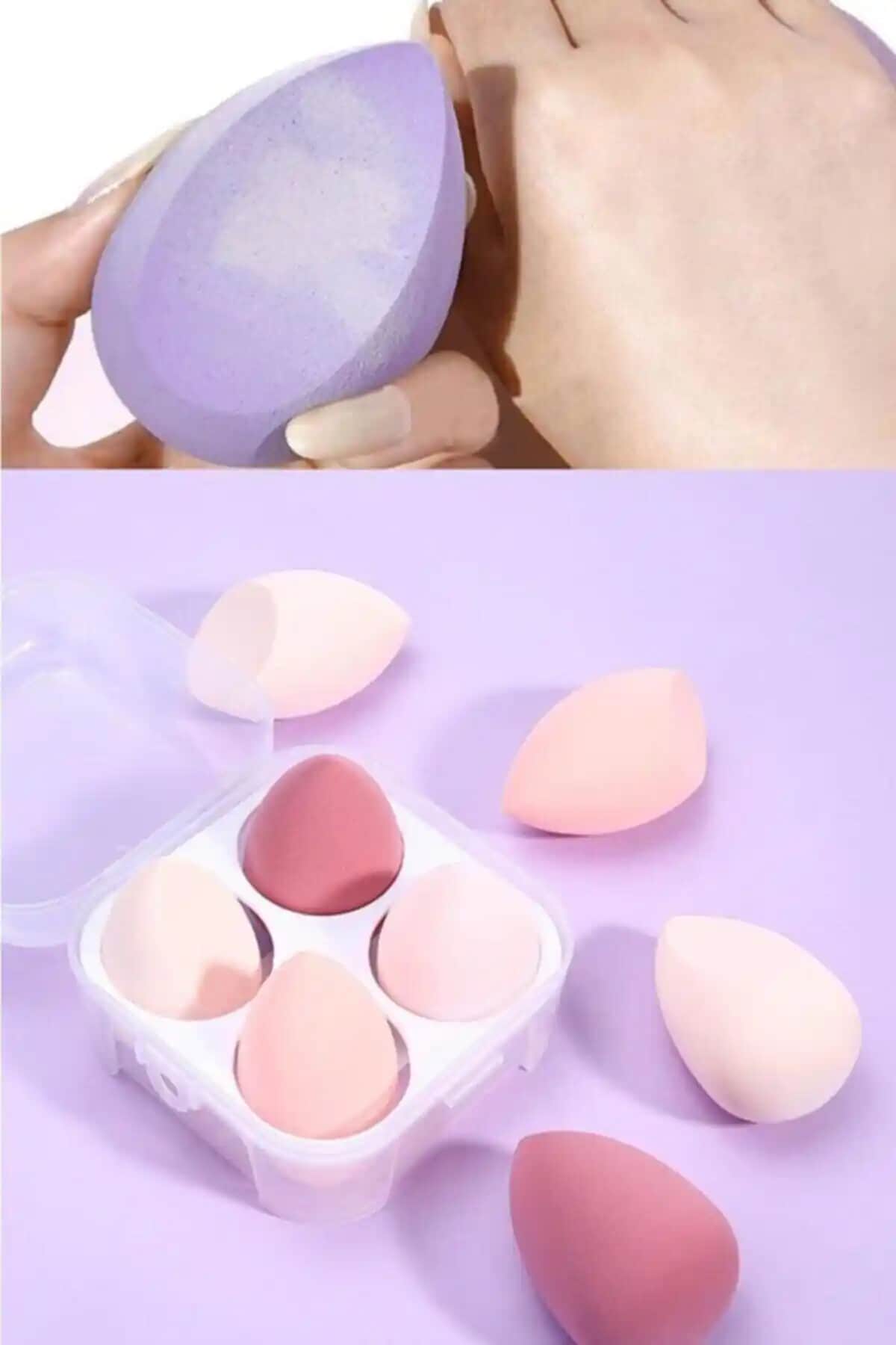 Tikatti Kutulu 4'lü Makyaj Süngeri Seti - Hijyenik ve Pratik Makyaj Aksesuarı