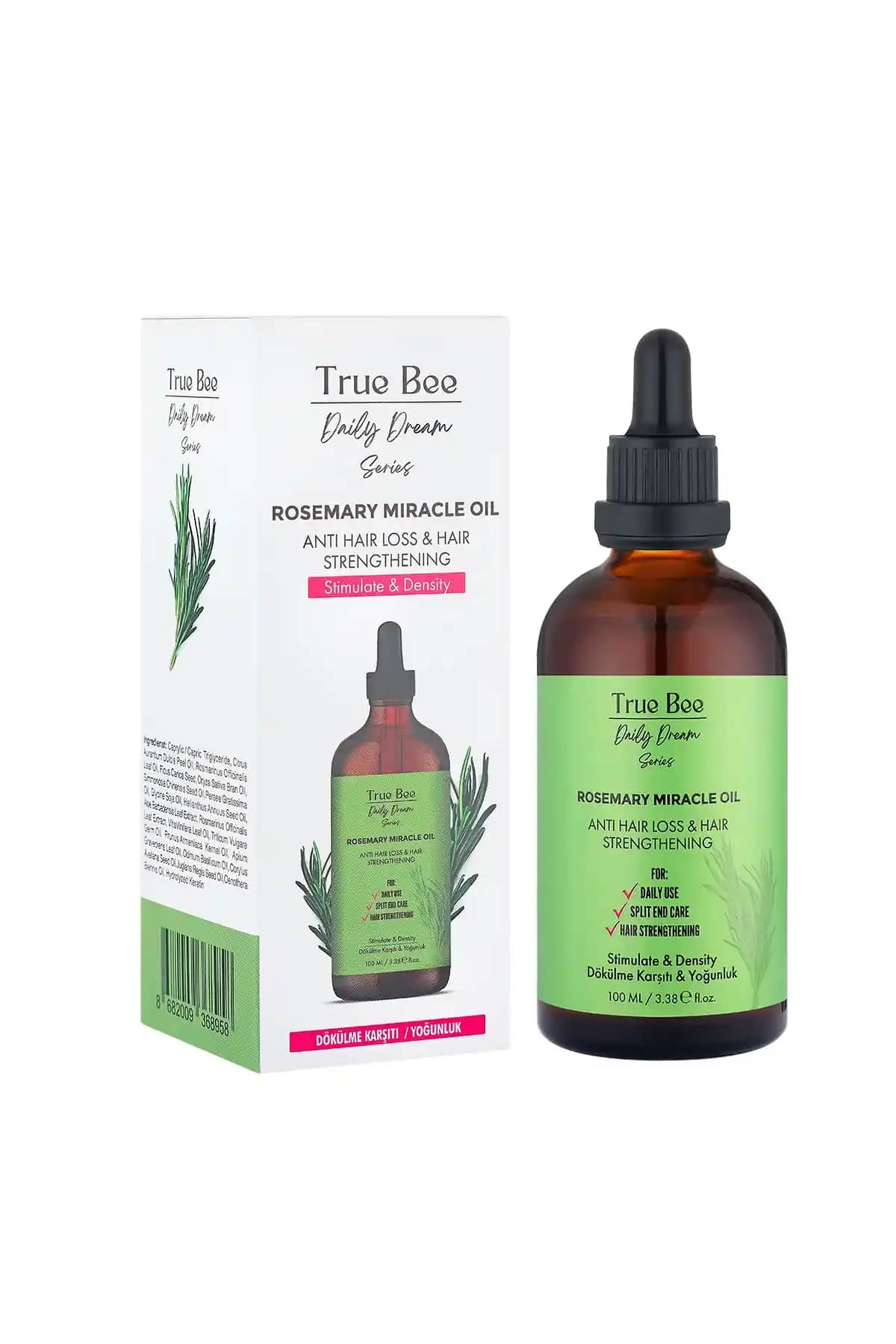 True Bee Günlük Rüya Serisi Biberiye Kompleksi Saç Yağı 100 ml Doğal Saç Güçlendirme