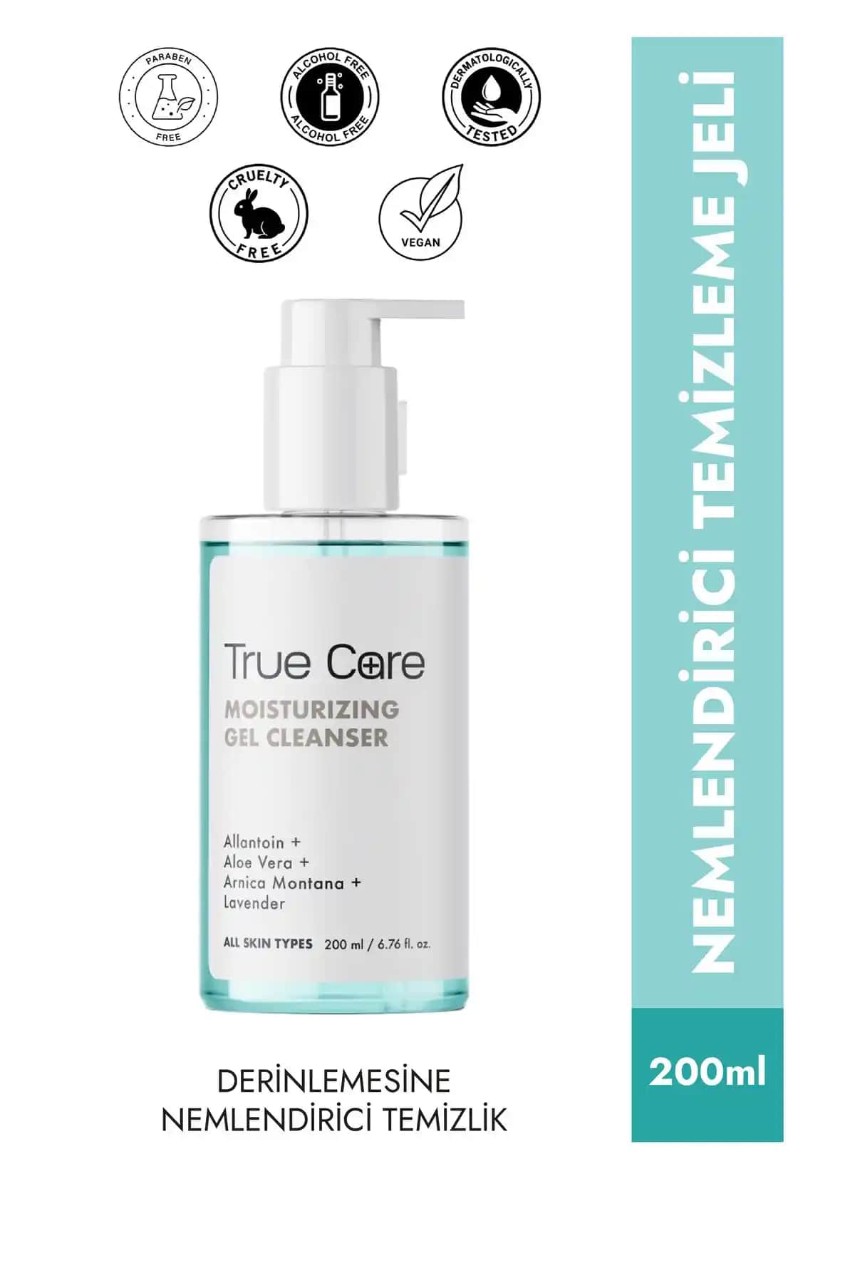 True Care Allantoin ve Aloe Vera İçeren Nemlendirici ve Derinlemesine Temizleme Jeli