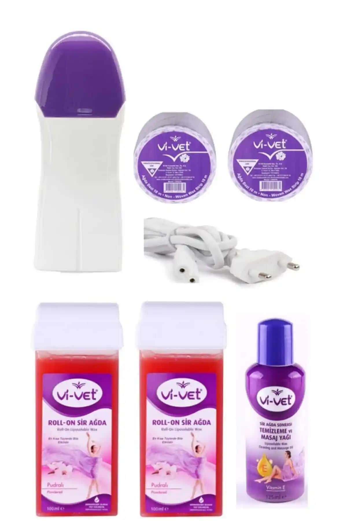 Vi Vet Kartuş Roll-on Hassas Cilt Ağda Seti Profesyonel ve Ev Kullanımı İçin Uygun