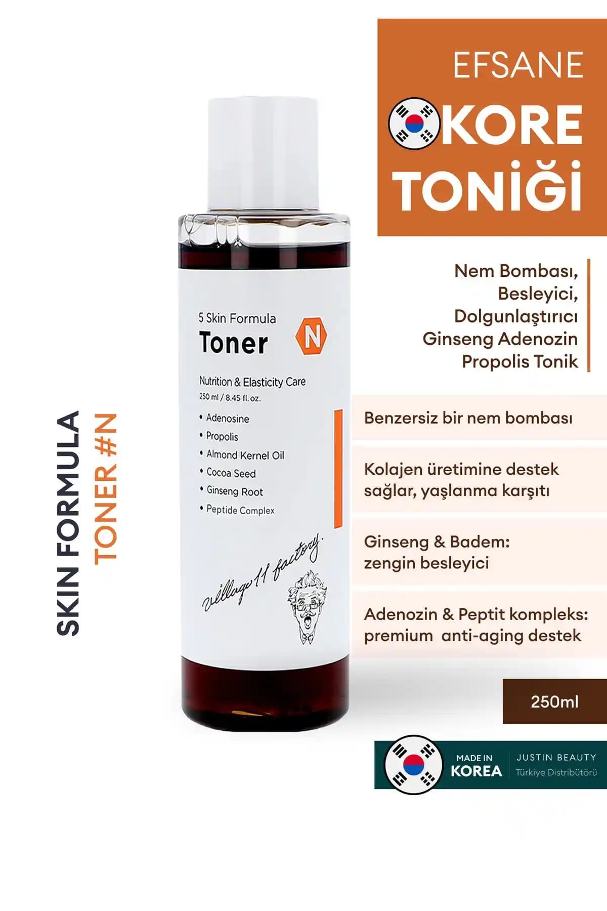 Village 11 Factory N Skin Formula Toner: Nem Dengeleyici ve Besleyici Cilt Bakım Ürünü