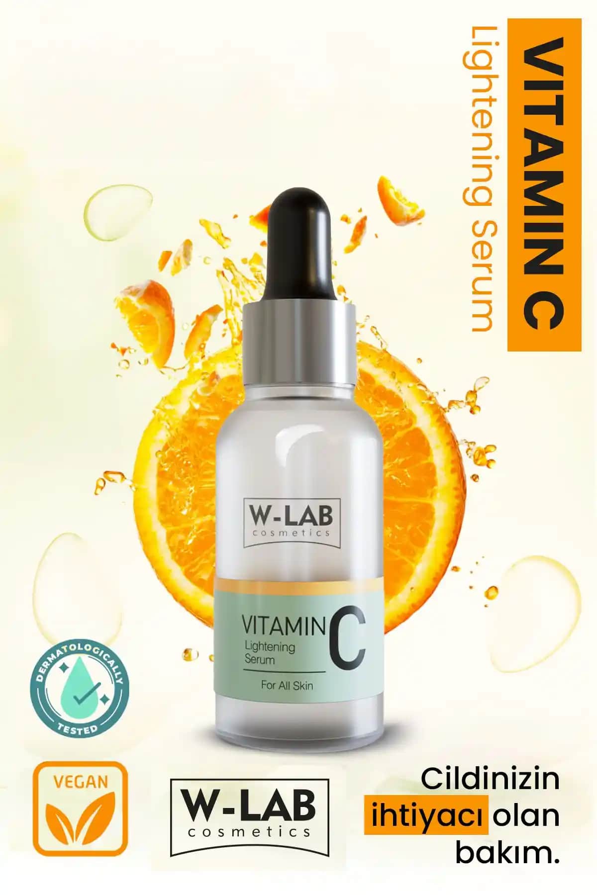 W-Lab Kozmetik Vitamin C Lightening Serum ile Cilt Aydınlatma ve Gençleştirme Çözümü