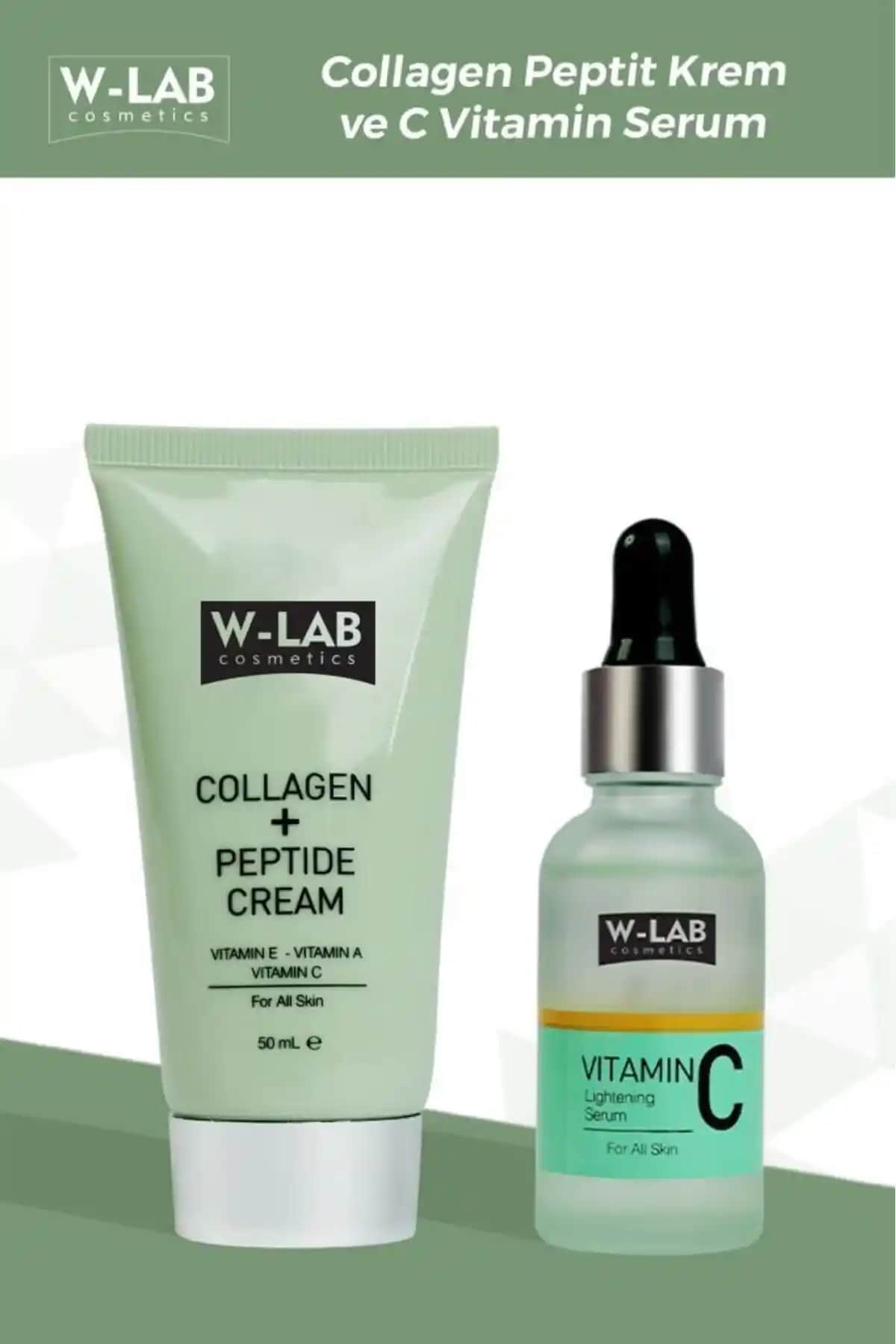 W-Lab Kozmetik Vitamin C Serumu ve Collagen Peptide Krem Seti ile Cilt Sağlığınızı Güçlendirin