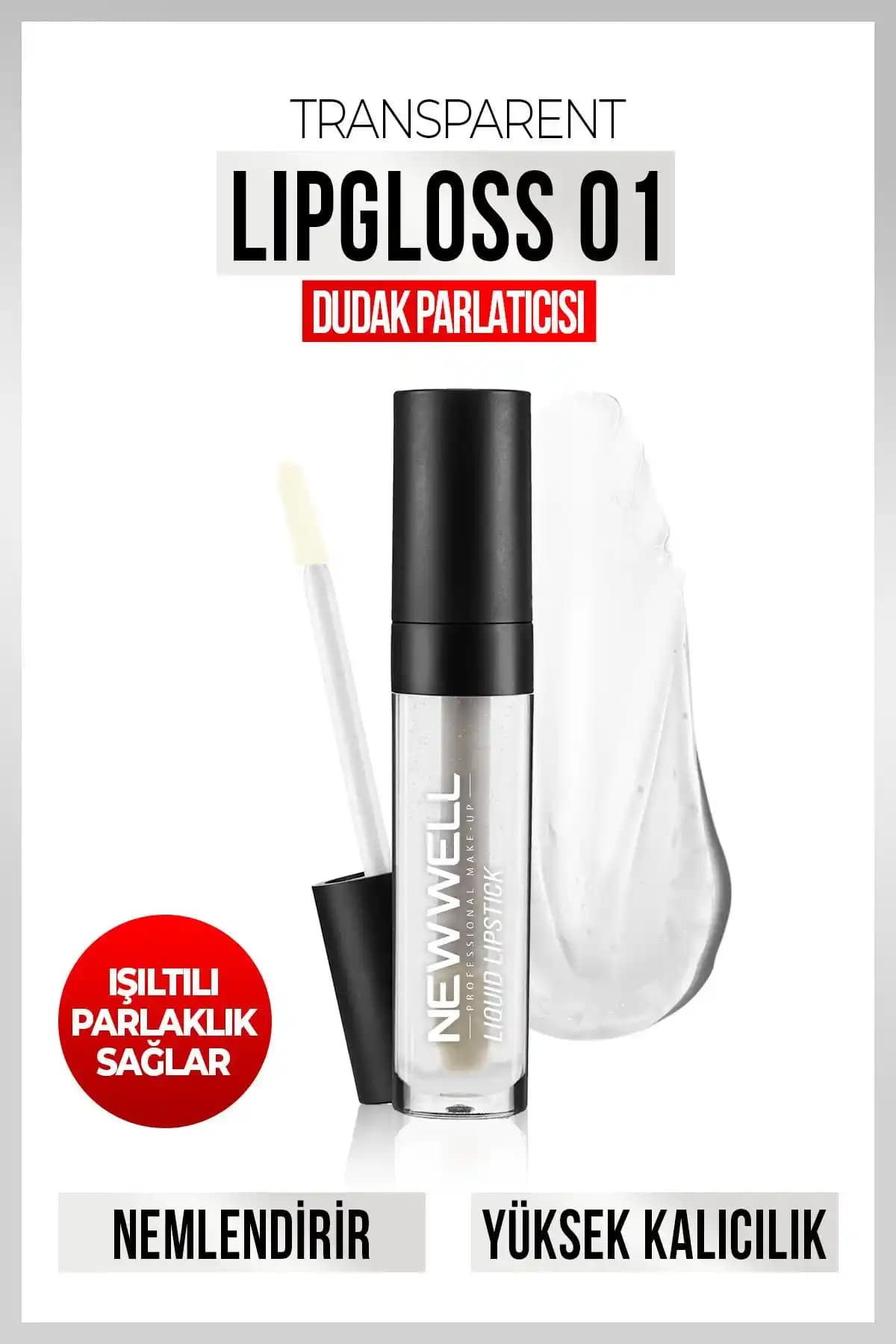 Well Şeffaf Dudak Parlatıcısı 8 ml doğal parlaklık ve nem sağlayan makyaj ürünü