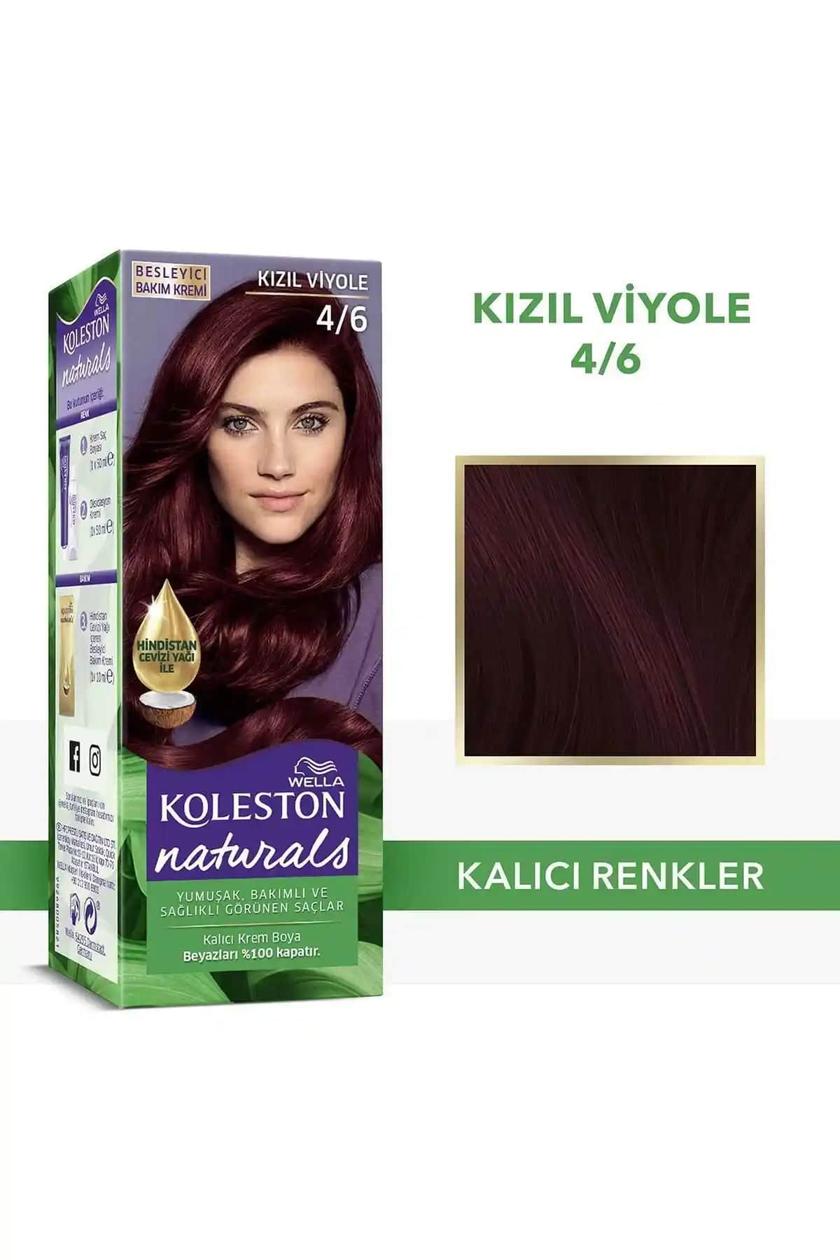 Wella Koleston Naturals 4/6 Kızıl Viyole Saç Boyası Kalıcı ve Parlak Renk İçin Güvenilir Tercih