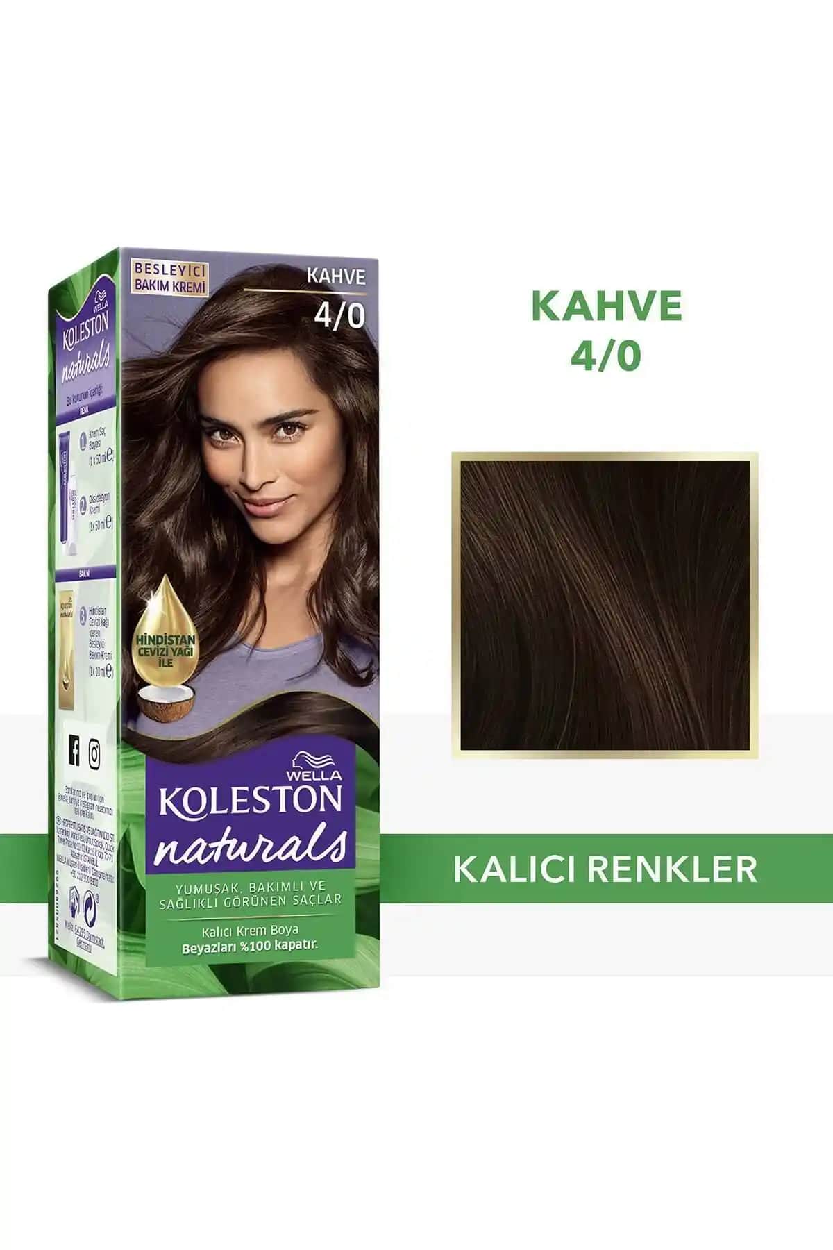 Wella Koleston Naturals Kahverengi Saç Boyası 4/0 Doğal ve Kalıcı Renk Seçeneği