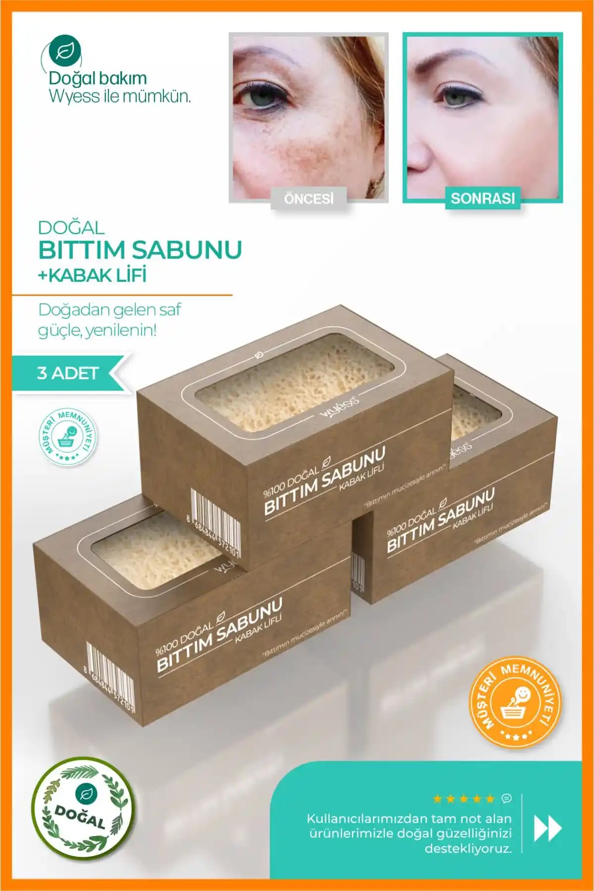 Wyess Doğal Kabak Lifli Bıttım Sabunu: Cilt ve Saç Sağlığı İçin Doğal Bakım Çözümü