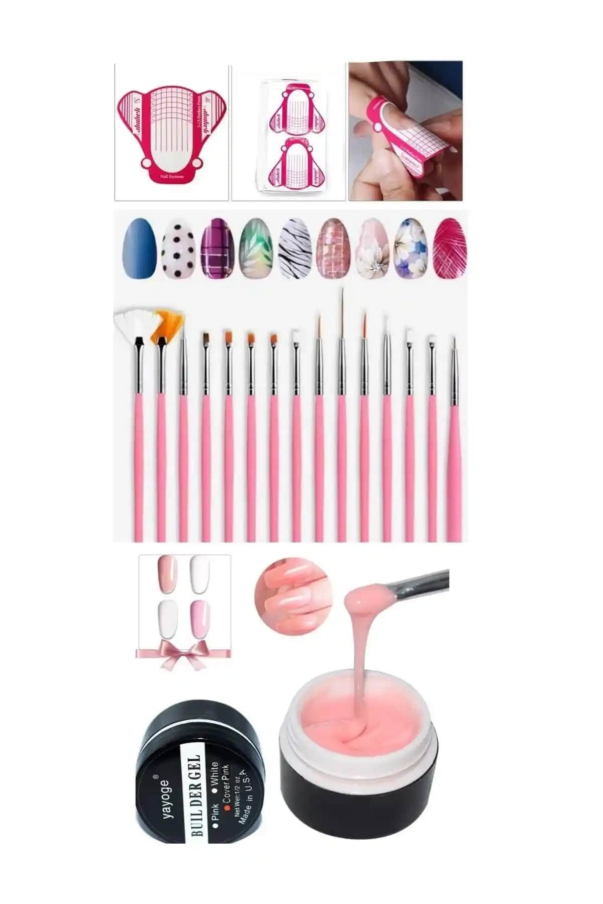 YAYOGE Protez Tırnak Jel-Şablon-Fırça Seti İncelemesi ve Kullanım Avantajları