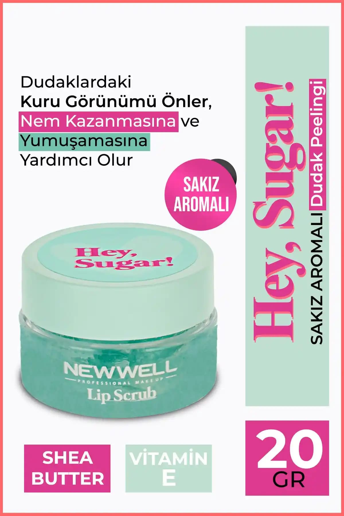 Yeni Well Hey Sugar Sakız Aromalı Dudak Peelingi ile Mükemmel Nem ve Parlaklık Sağlayın