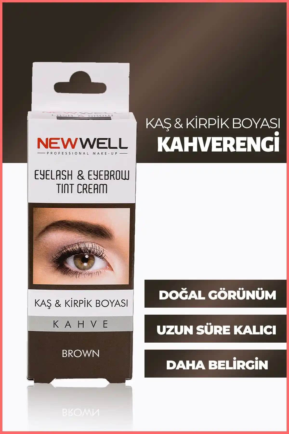 Yeni Well Kaş ve Kirpik Boyası Kahverengi Doğal ve Kalıcı Renk Seçeneği