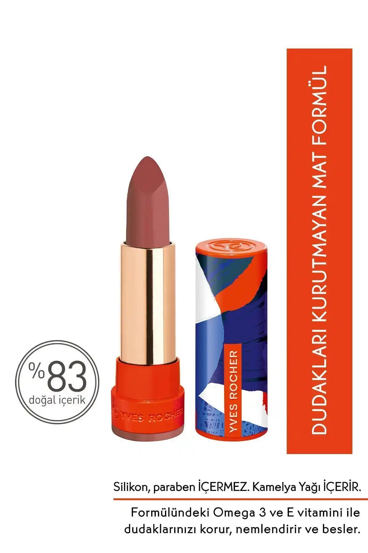 Yves Rocher 8 Saat Etkili Yoğun Renkli Mat Ruj-02 ile Doğal ve Kalıcı Dudaklar