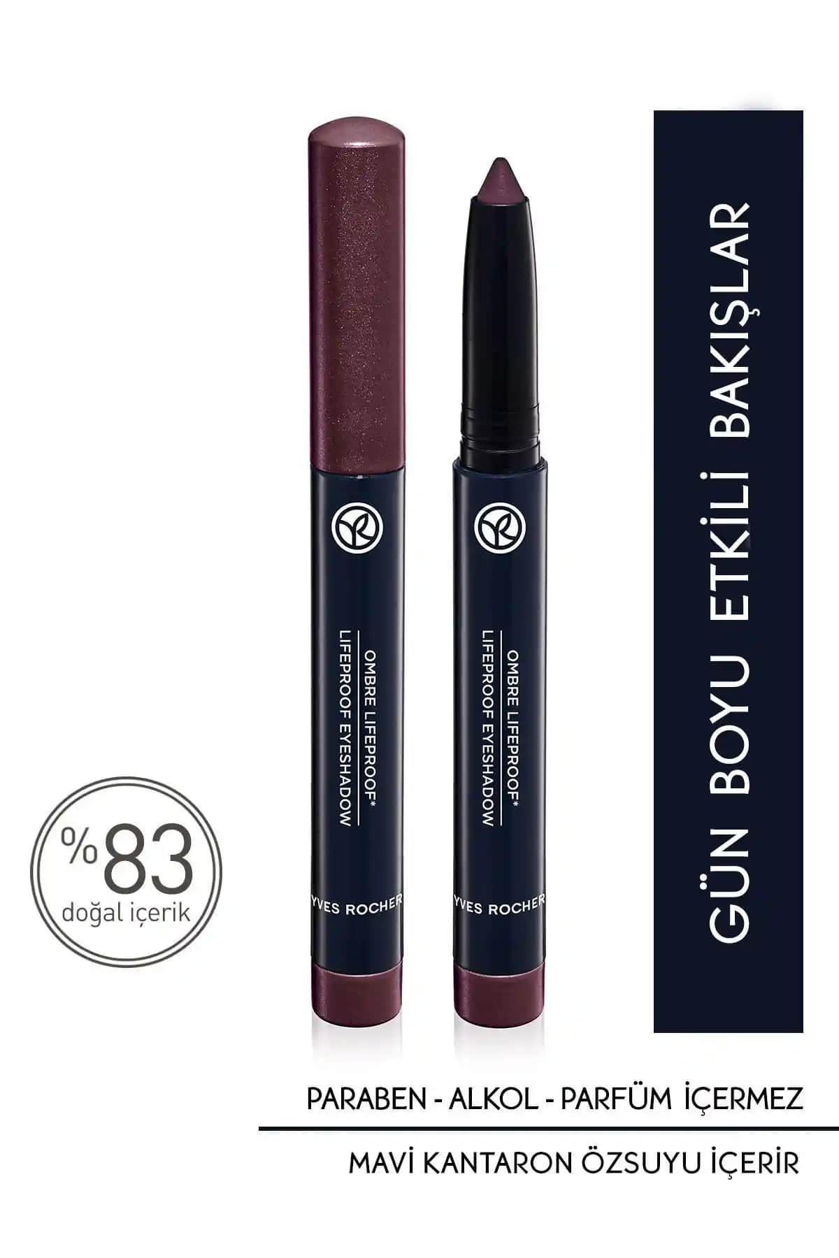 Yves Rocher Krem Dokulu Kalem Far Karşılaştırması: Mürdüm ve Vizon Tonları