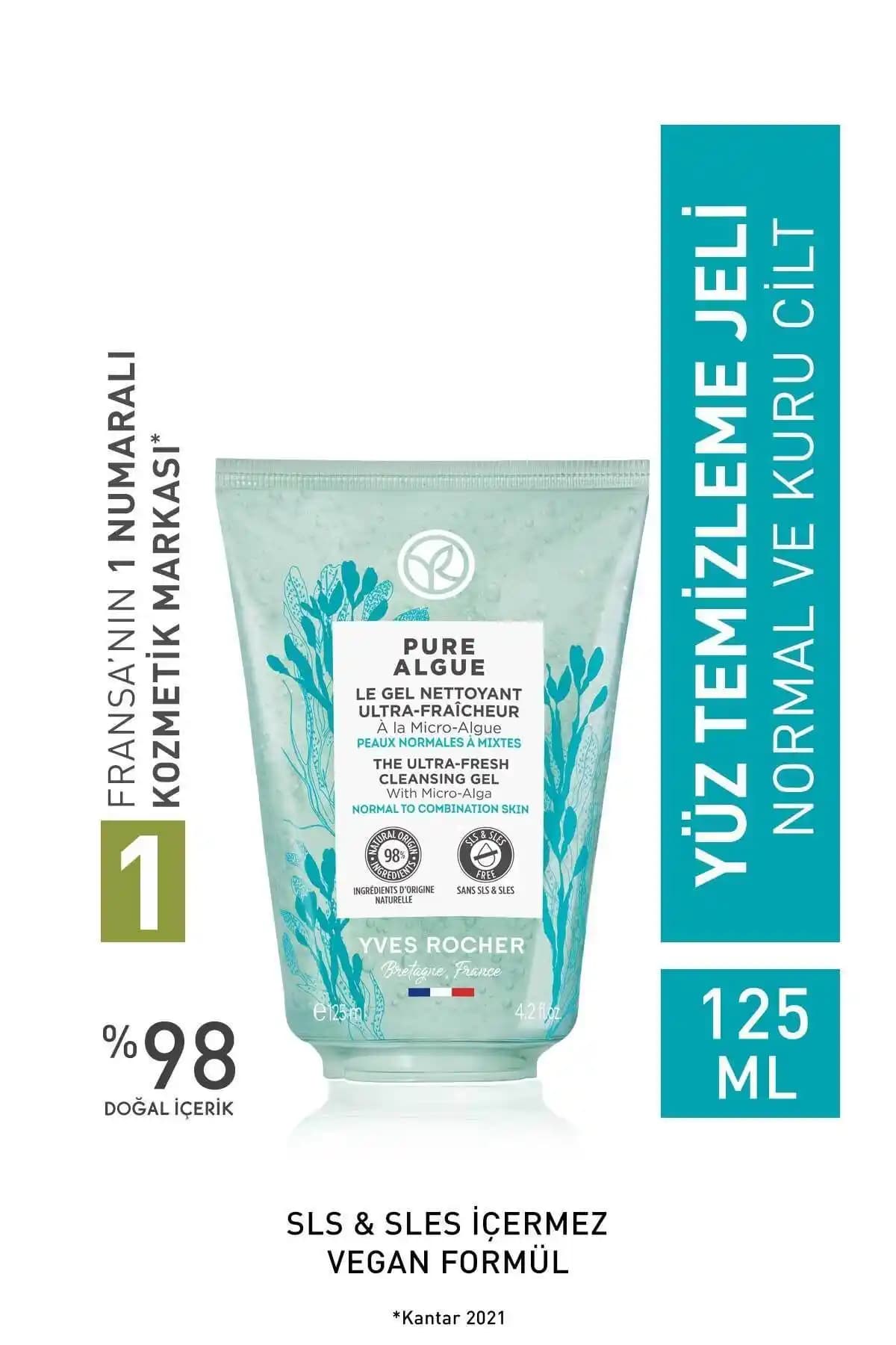 Yves Rocher Pure Algue Yüz Yıkama Jeli Kuru ve Normal Ciltler İçin Temizlik Ürünü