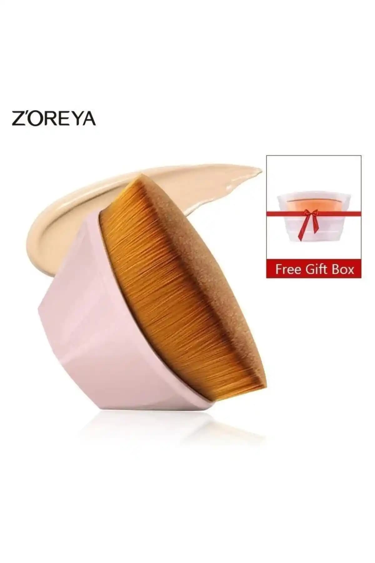 Z'oreya Pembe Altıgen Kabuki Fırça: Dayanıklı ve Şık Makyaj Aksesuarı