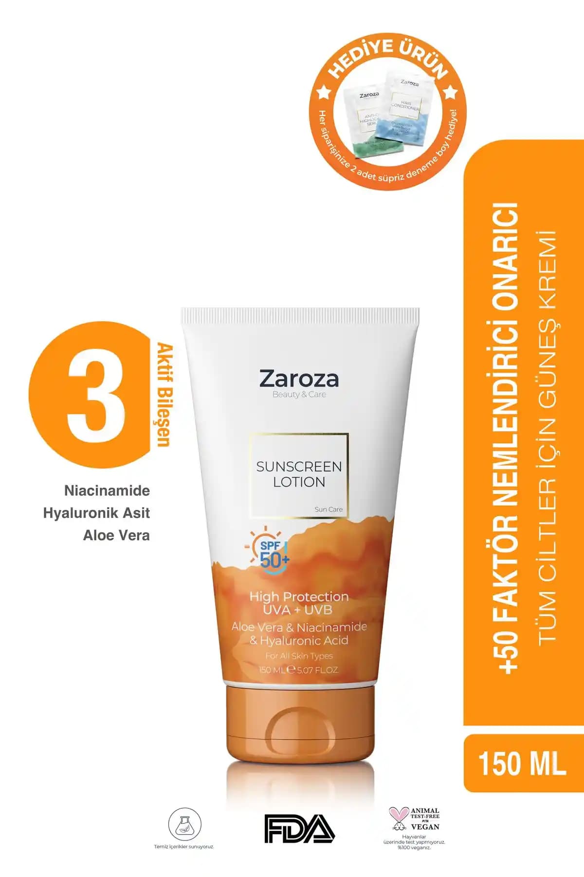 ZAROZA Güneş Kremi 50 Faktör: Yüksek Koruma ve Doğal İçeriklerle Güvenilir Güneş Koruyucu