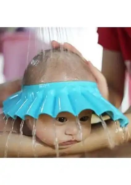 Bebekler İçin Güvenli ve Konforlu Banyo Şapkası Mavi Renkli Yenilikçi Tasarım