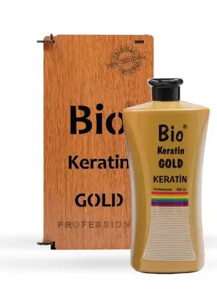 Bio Keratin Gold Ahşap Kutulu Brezilya Keratin Saç Bakım Seti Kıvırcık ve Dalgalı Saçlar İçin