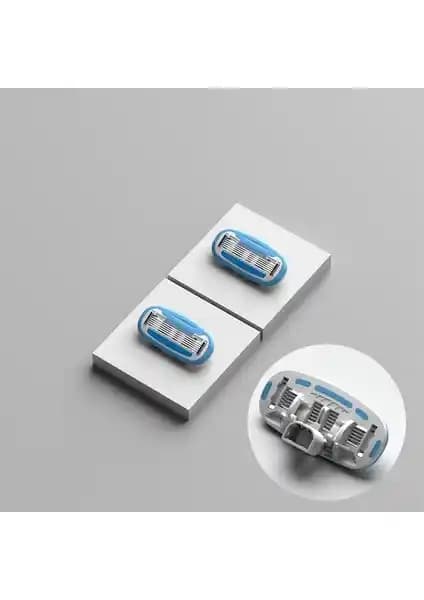 Danlu Kadınlar İçin Mavi Renkli Taşınabilir Tıraş Bıçağı Seti Güvenli ve Pratik Kullanım