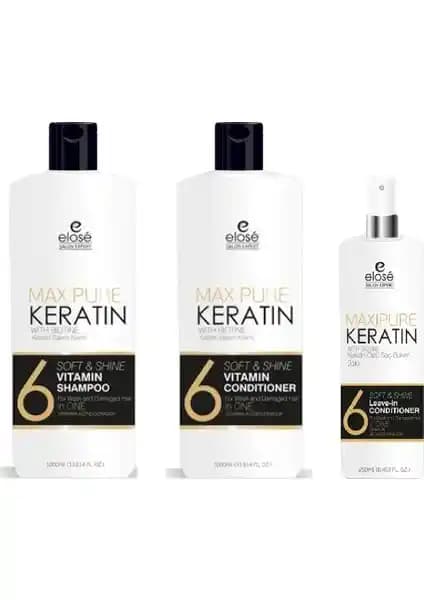 Elose Maxıpure Keratin ve Biotin 3'lü Saç Bakım Seti Yıpranmış Saçlar İçin Güçlendirici Çözüm