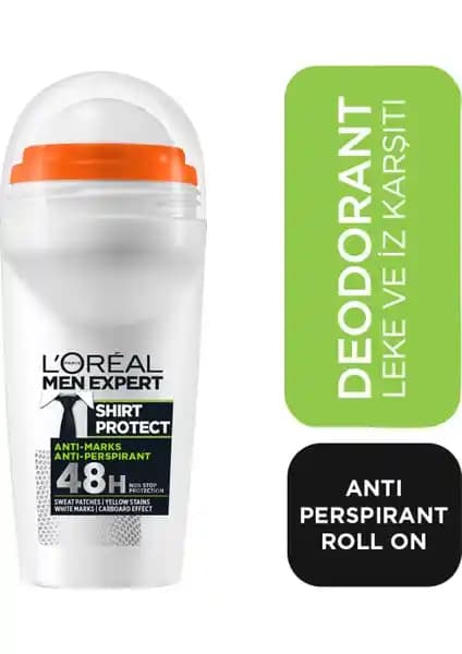 L'Oréal Paris Men Expert Shirt Protect Roll-On: Günlük Erkek Deodorantı ve Ter Önleyici Çözüm
