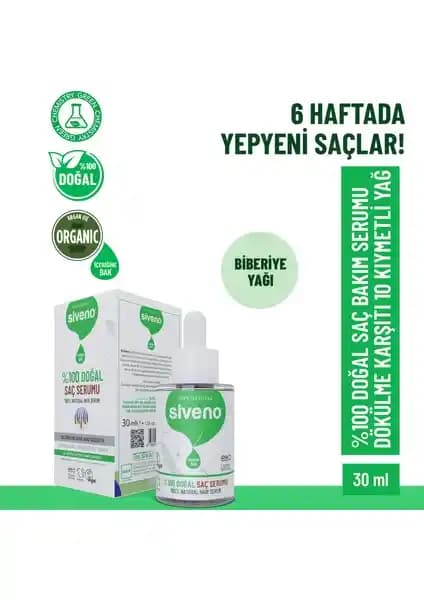 Siveno %100 Doğal Saç Bakım Serumu: Saç Güçlendirme ve Parlaklık için Doğal Çözüm