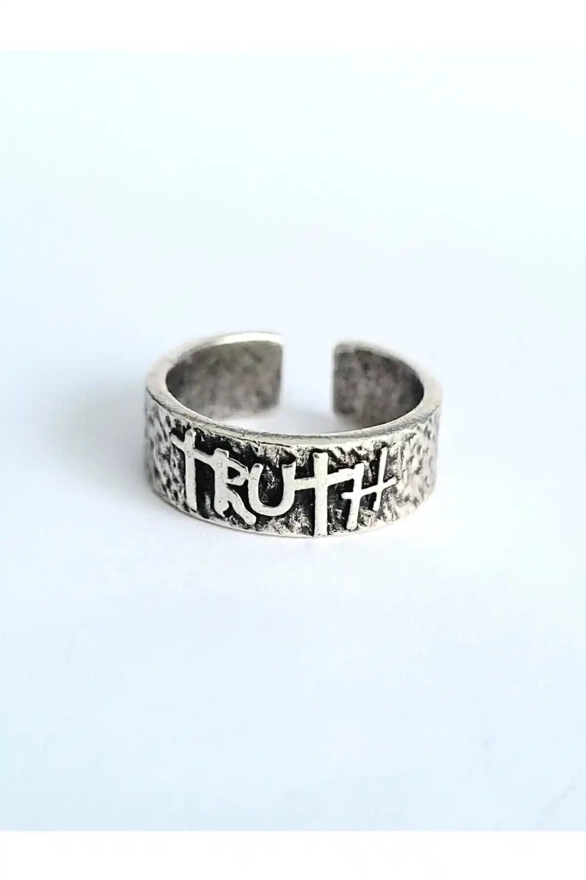 Antika tarzında gerçek gümüş kaplama el yapımı Johnny Depp yüzüğü, ayarlanabilir ve dayanıklı tasarım