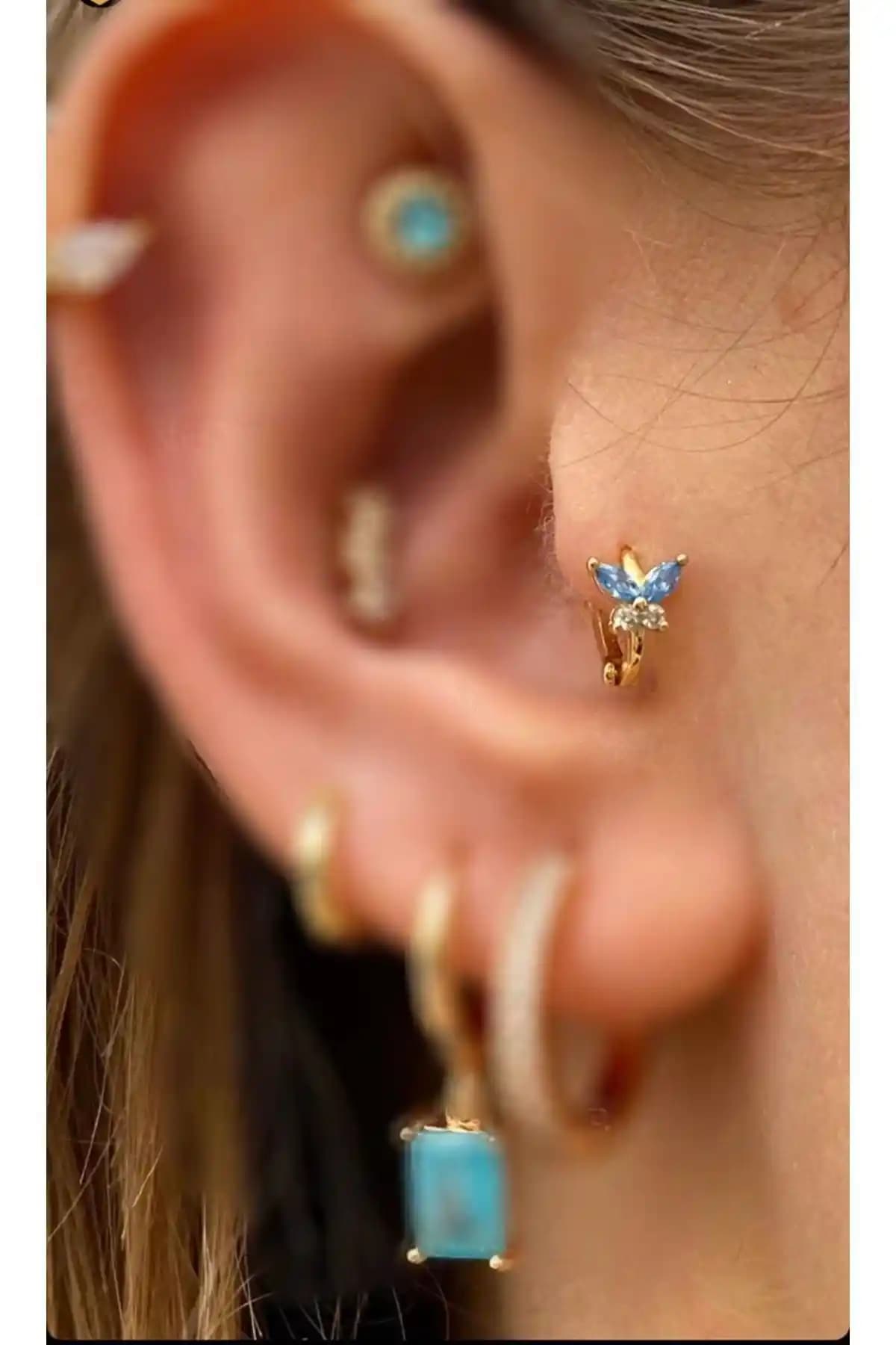 Arescollection Cerrahi Çelik Gold Renk Kelebek Mini Halka Piercingi Teknik Özellikleri