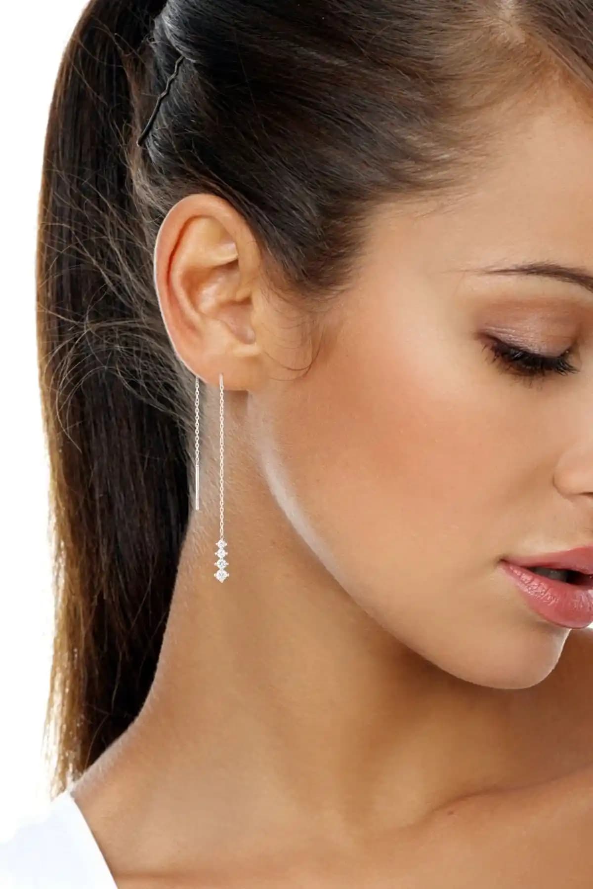 Argentum Concept 925 Ayar Gümüş Zincir Küpe Şık ve Dayanıklı Tasarım Özellikleri