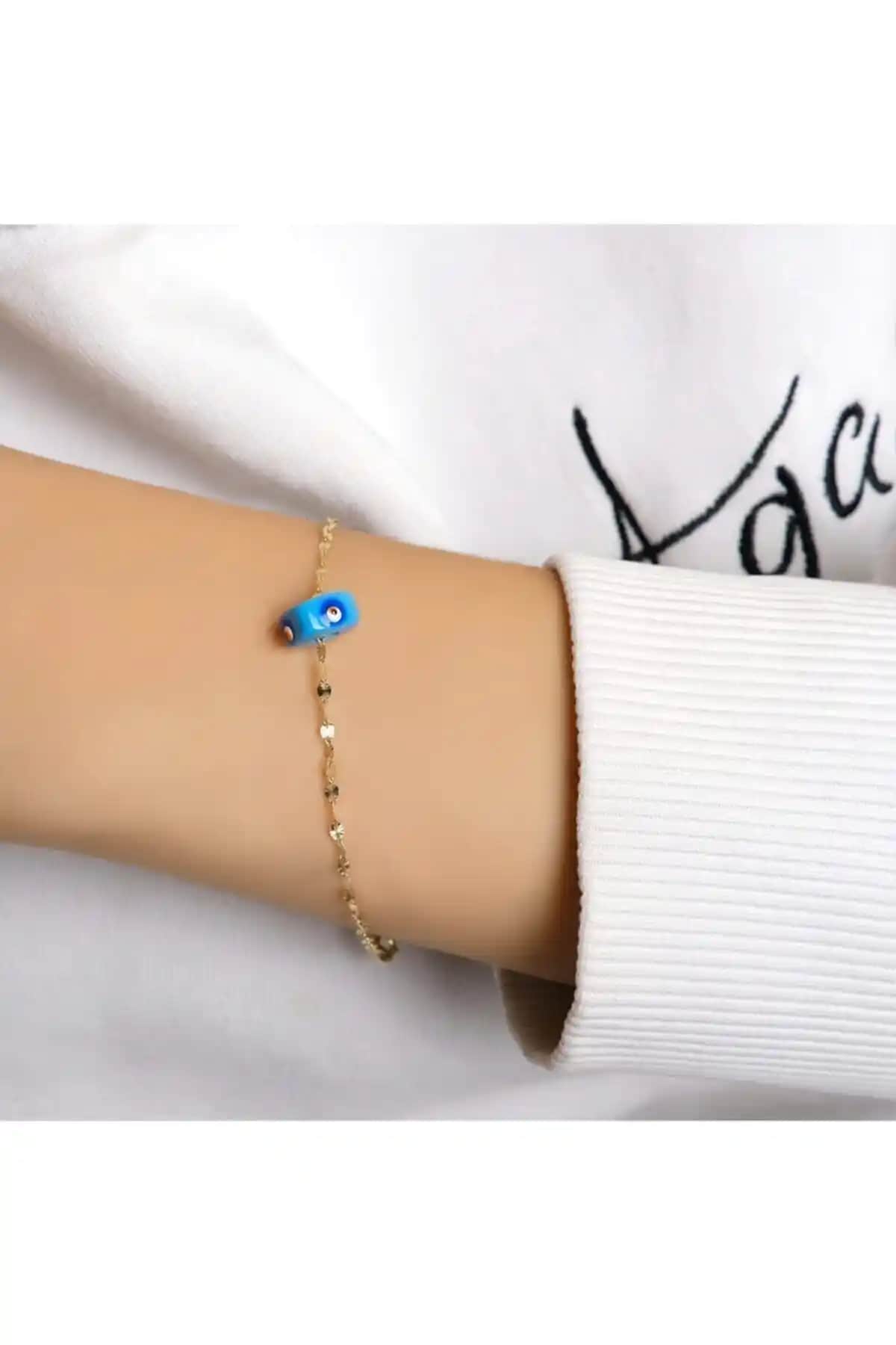 Aytekgold Yaprak Bileklik 14 Ayar Altın ve Opal Taş Detaylarıyla Şıklık Yaratır