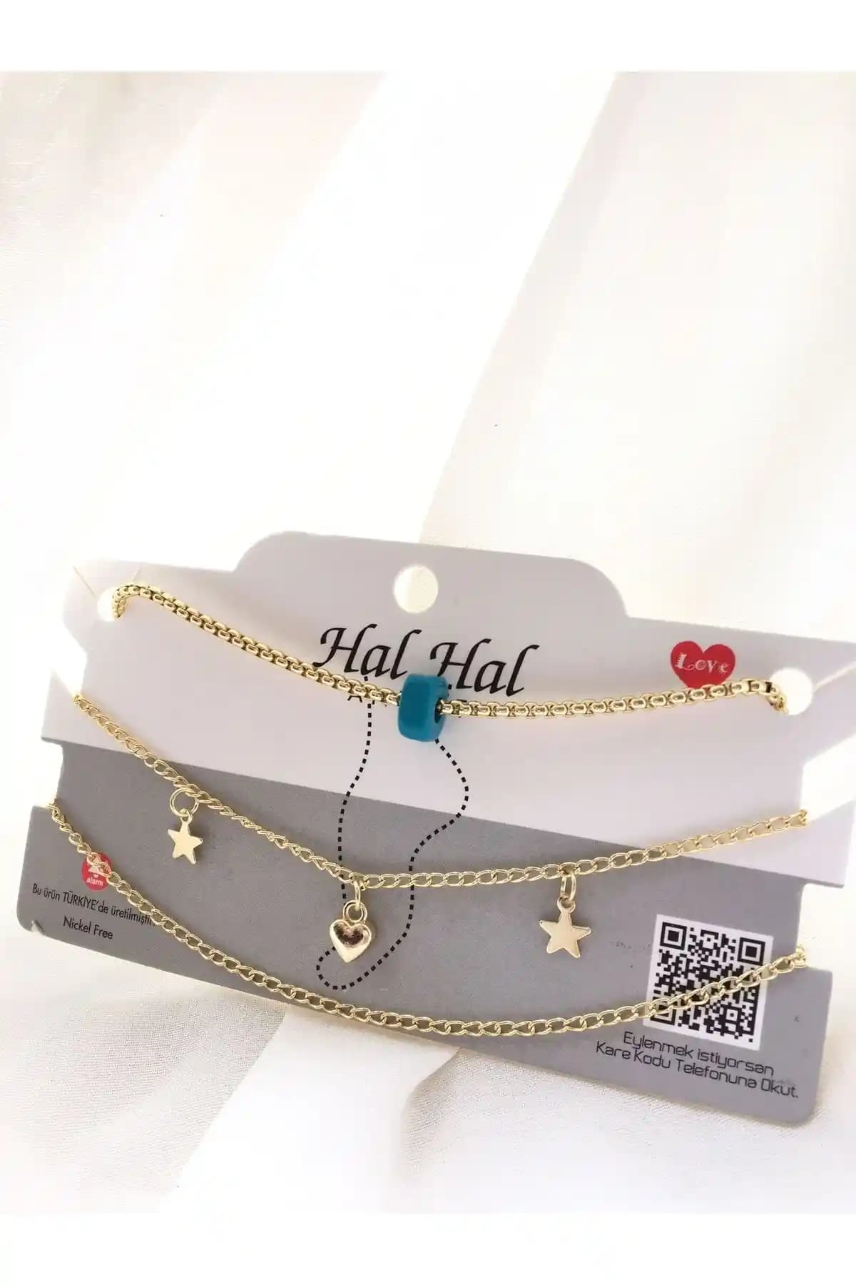 DGN Shoping Kadın 3’lü Gold Tasarım Halhal Seti Modern ve Şık Aksesuarlar