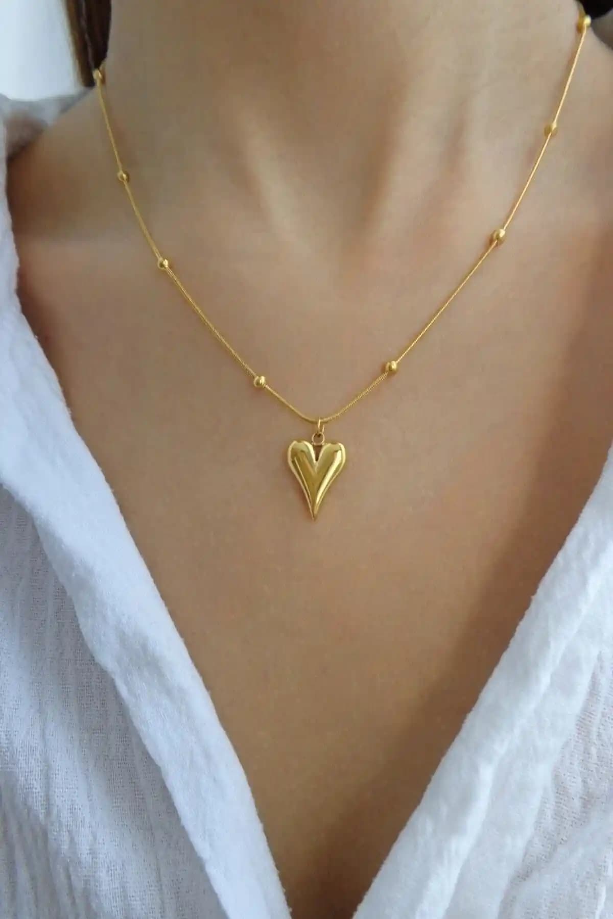 DLK TAKI Çelik Altın Kaplama Kalp Zincirli Uzun Model Kolye Detayları ve Kullanım İpuçları