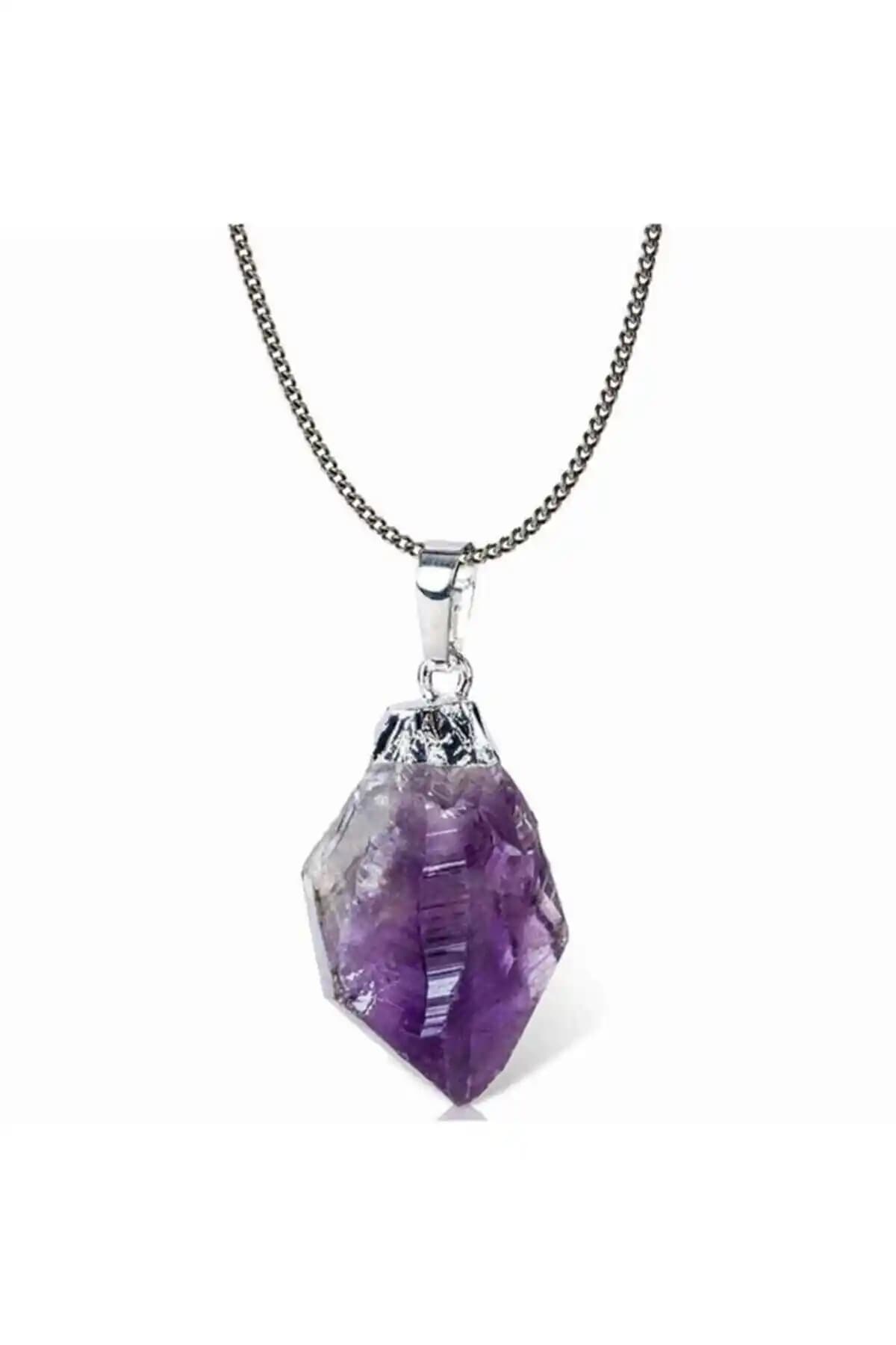 Doğal Ametist Taşlı Kolye: Zarif Tasarım ve Enerji Dolu Doğal Takı