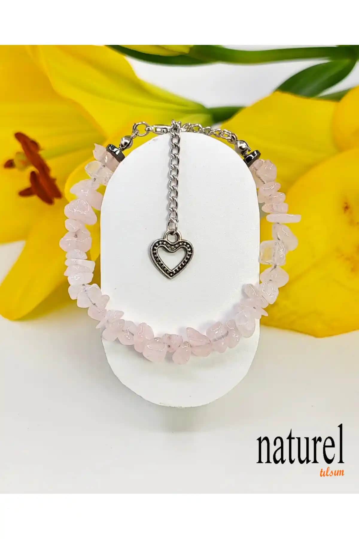 Doğal Taşlarla Zarif ve Anlamlı Pembe Kuvars Bileklik Kadınlar İçin Şık Aksesuar