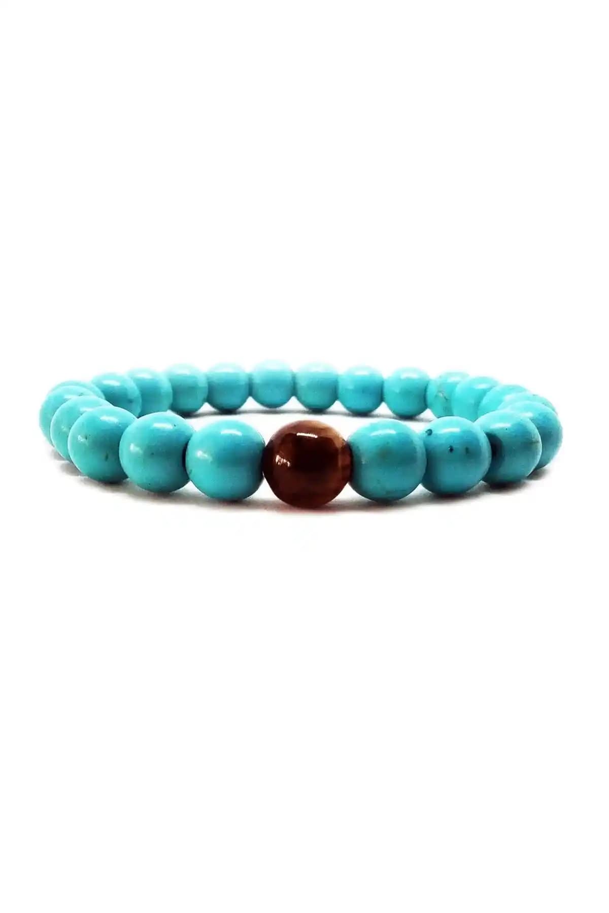 Elit Aksesuar Turkuaz Kaplangözü Doğaltaş Bileklik – Zarif ve Dayanıklı Takı Seçeneği