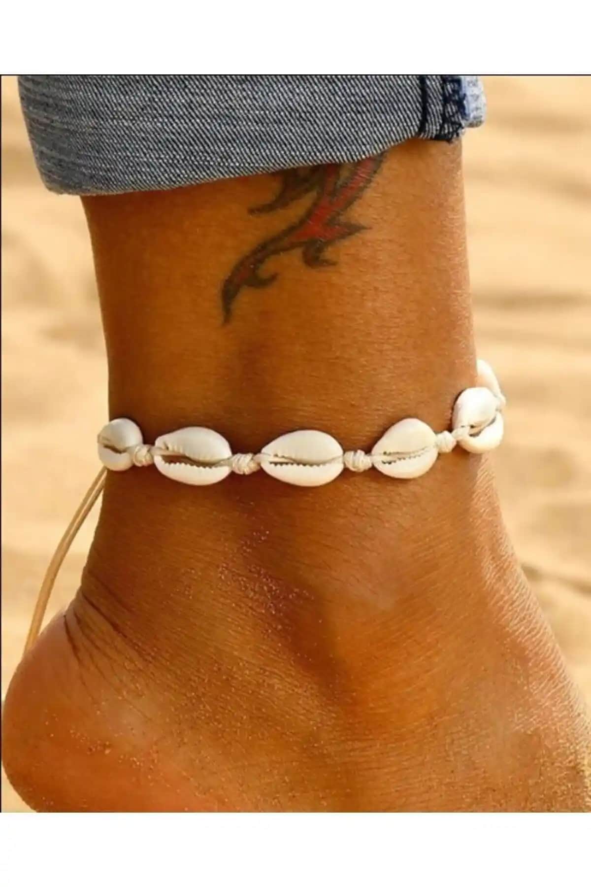 Ephesus Yeni Sezon Deniz Kabuğu Ayak Halhalı Doğal ve Şık Aksesuar Seçenekleri